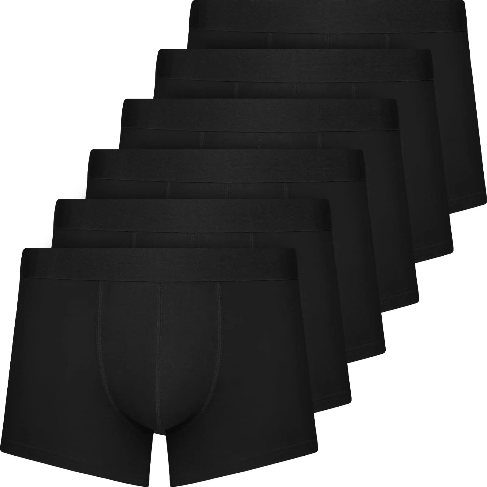 QINCAO Boxer Uomo in Cotone, 6 Pezzi, Nero - immagine 1