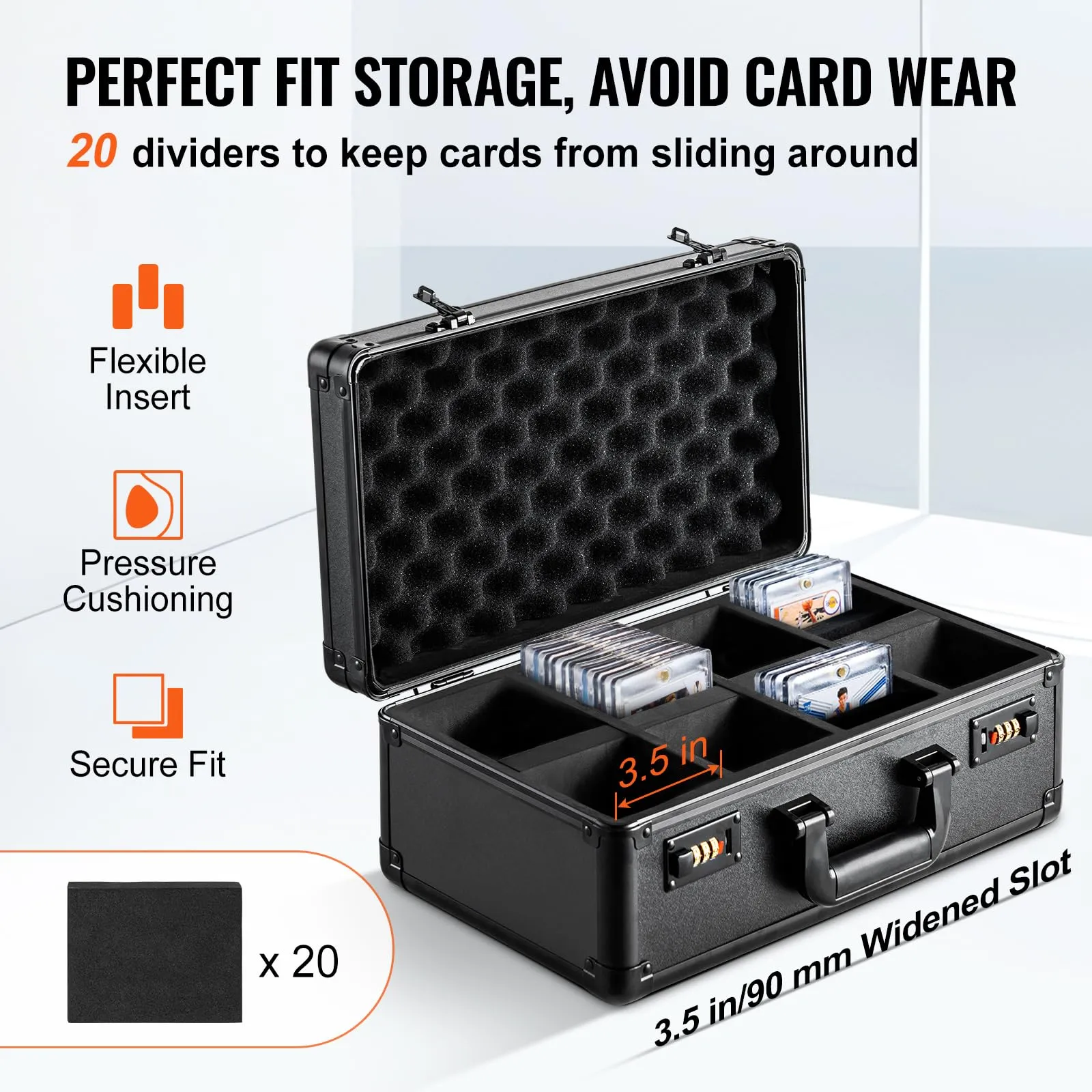 VEVOR Scatola Porta Carte Classificate con Chiusura Codificata, 4 Fessure, per 120 Carte PSA, 84 BGS o 428 Top Loaders - immagine 3