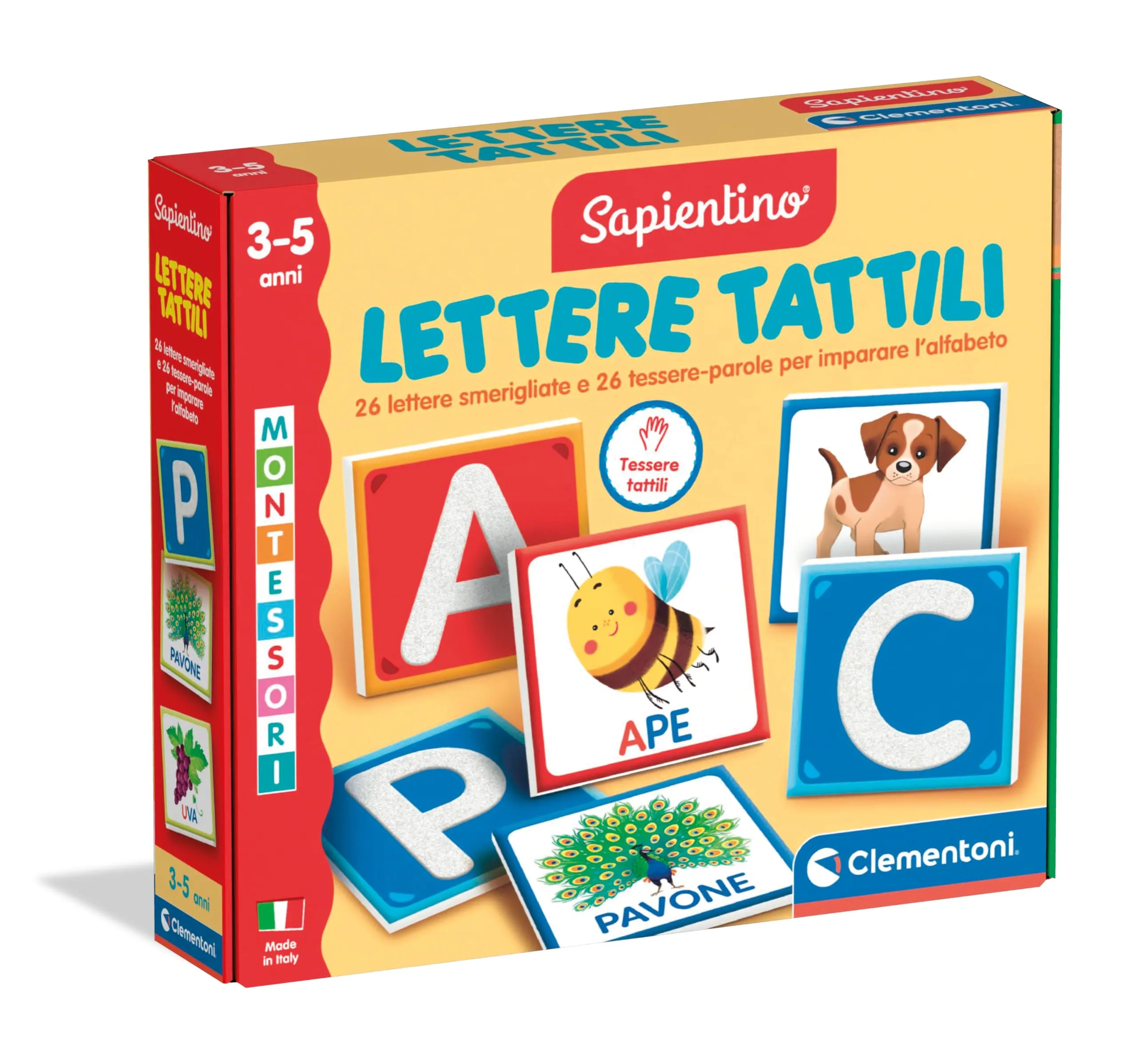 Clementoni Sapientino Montessori Lettere Tattili Gioco Educativo per Bambini 3-5 Anni 16855 - immagine 1
