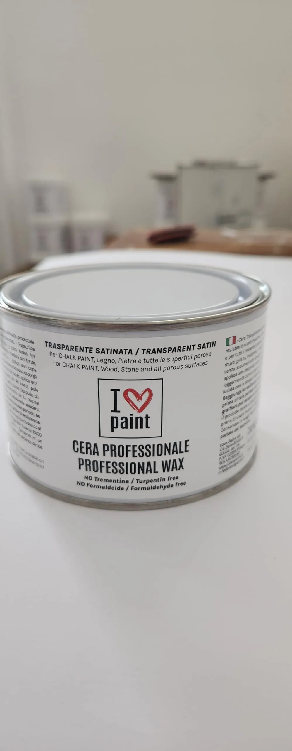 I LOVE paint Cera Trasparente per Chalk Paint e Legno 375ml - immagine 5
