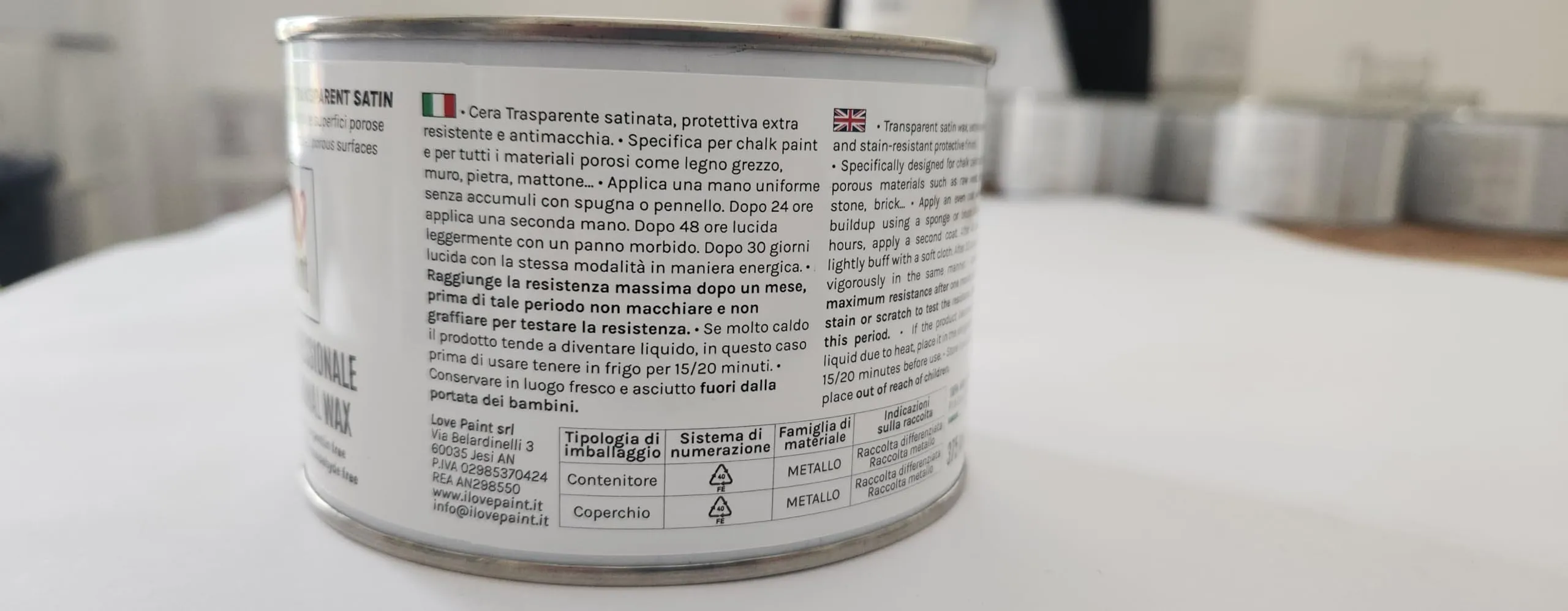I LOVE paint Cera Trasparente per Chalk Paint e Legno 375ml - immagine 6