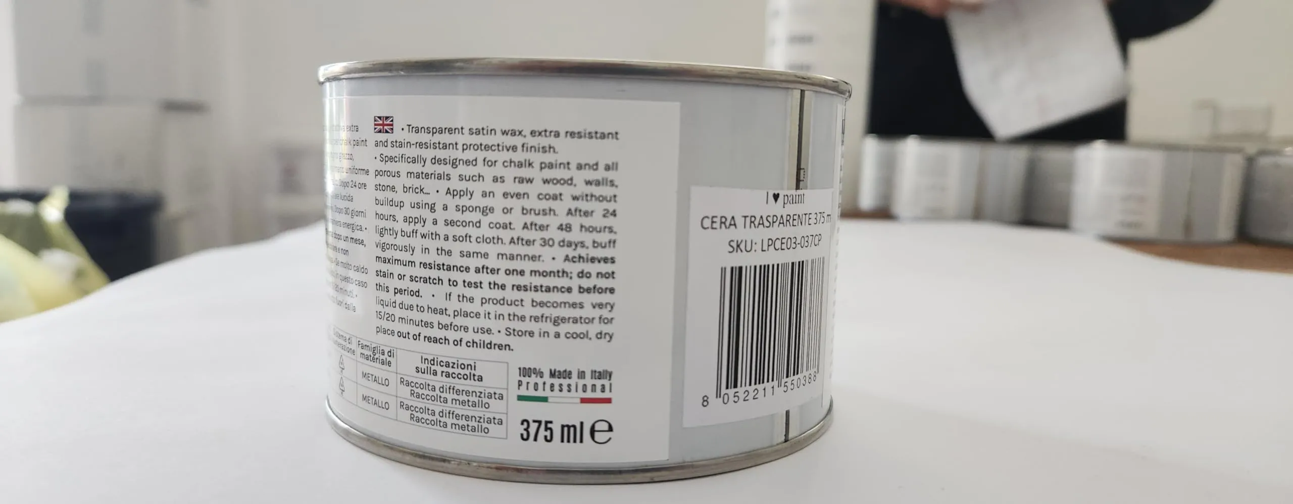 I LOVE paint Cera Trasparente per Chalk Paint e Legno 375ml - immagine 7