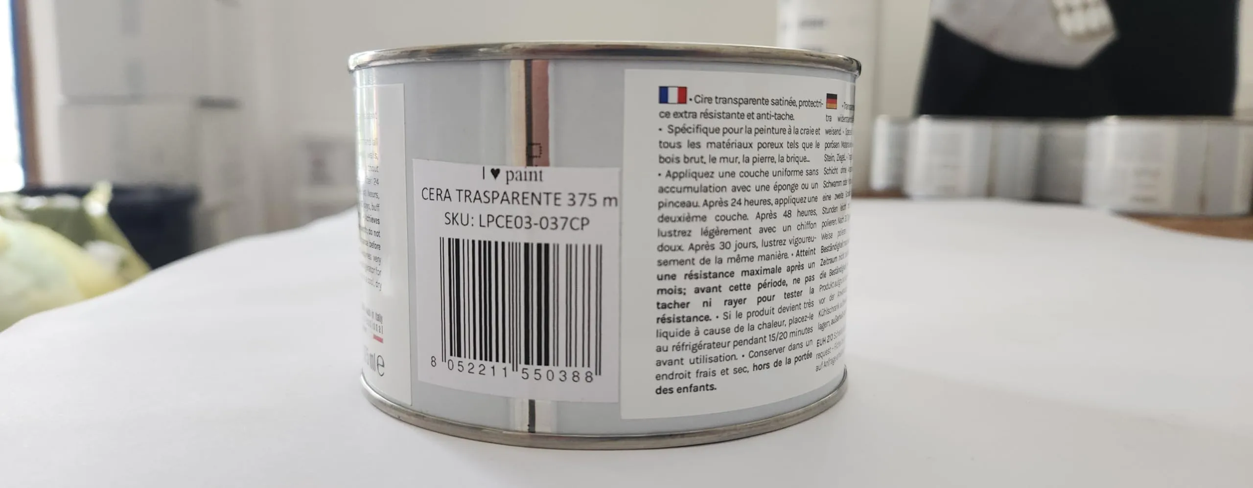 I LOVE paint Cera Trasparente per Chalk Paint e Legno 375ml - immagine 8