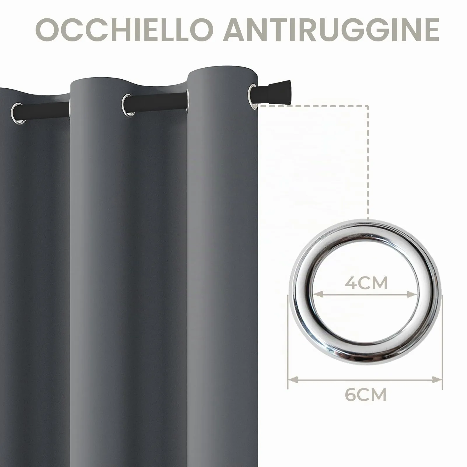 JCyh Tenda per Porta con Bastone Estensibile, Termica e Oscurante, 132x200cm, Grigio - immagine 6