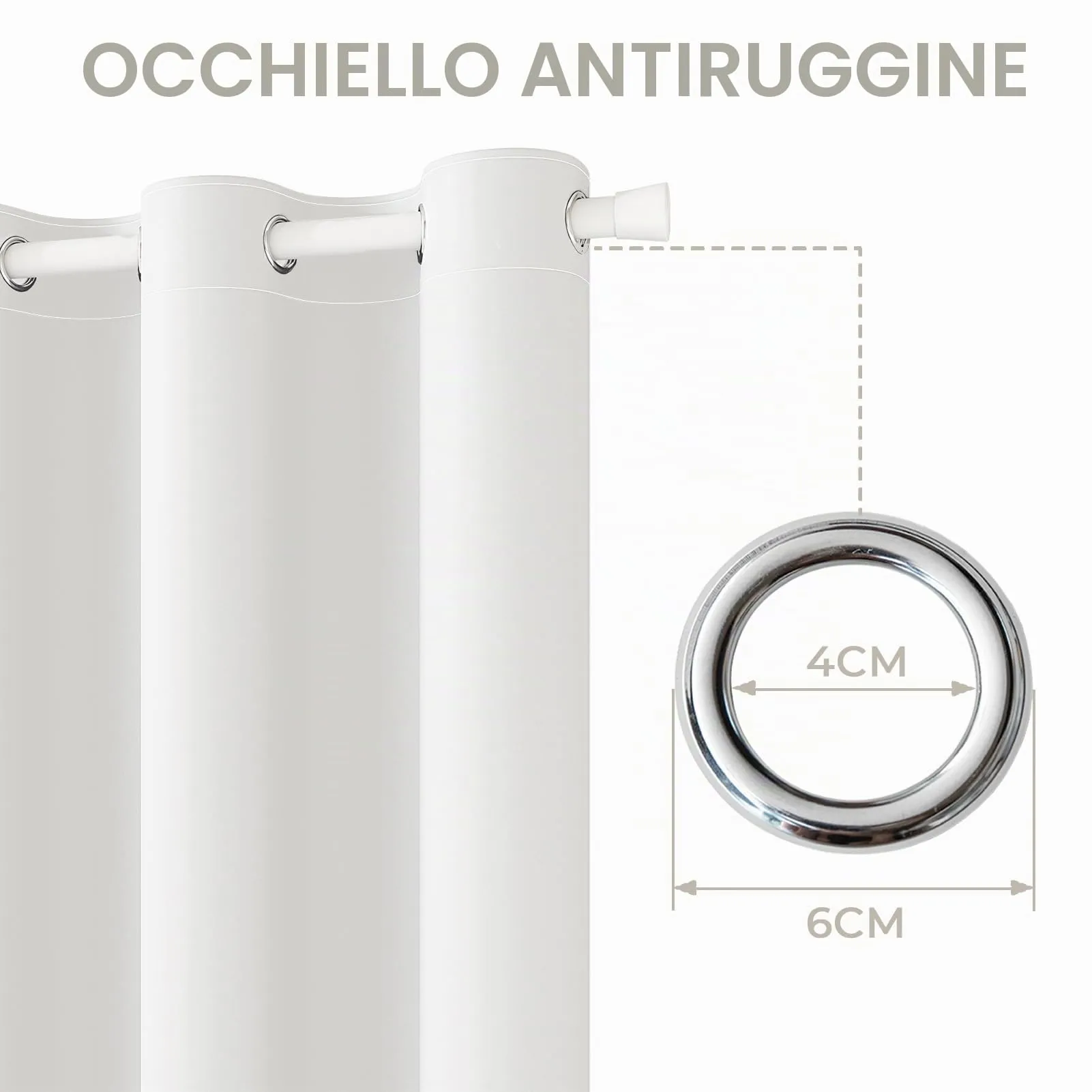 JCyh Tenda Oscurante per Porta con Asta Telescopica, Termica e Isolante, 132x195cm, Bianco - immagine 7