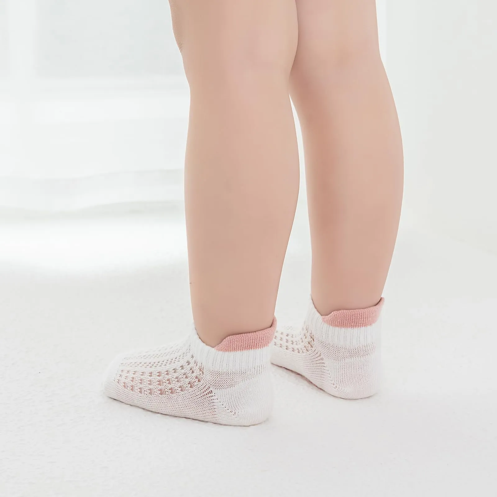 YANWANG Calzini Antiscivolo per Bambini, 8 Paia, Rosa, 1-3 Anni - immagine 2