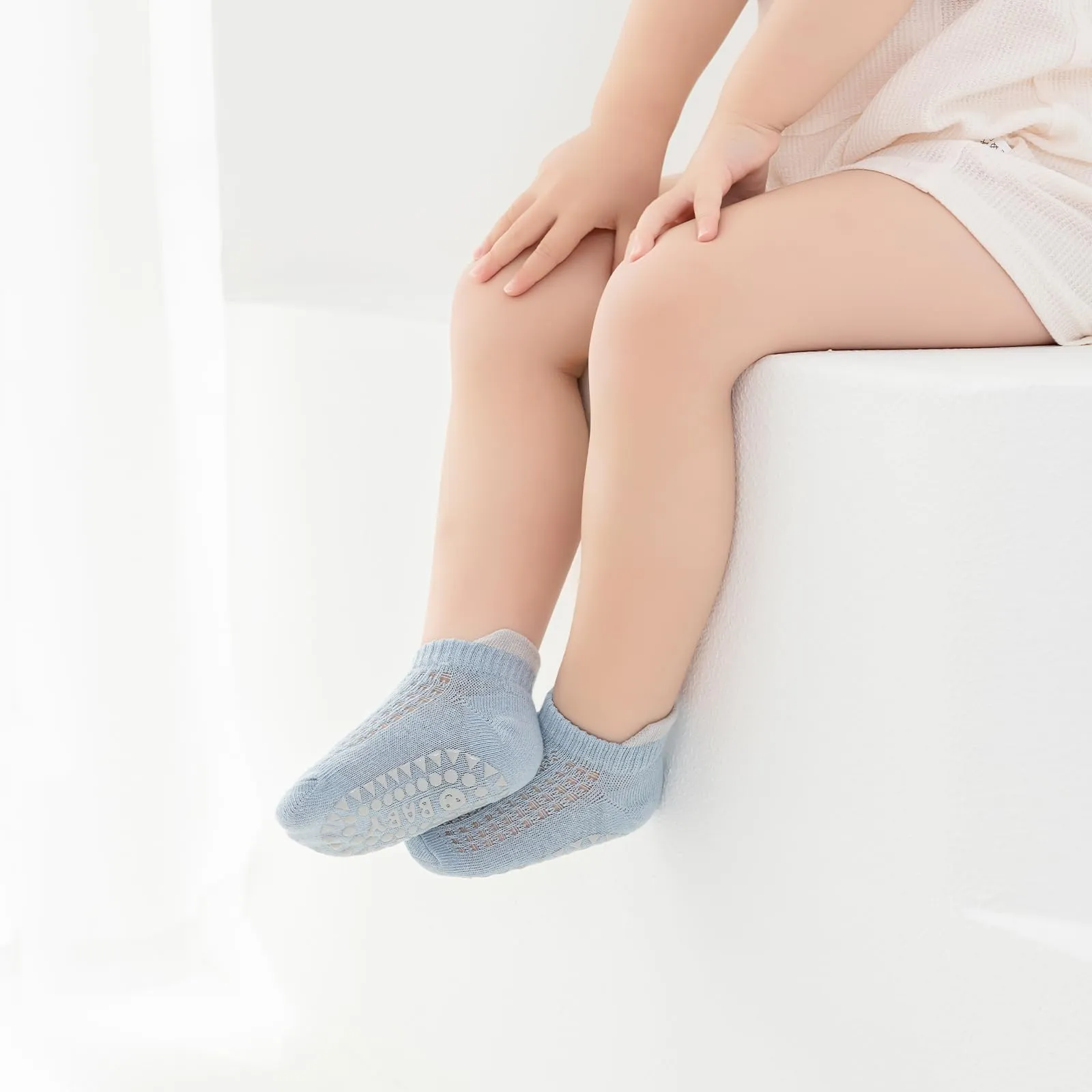 YANWANG Calzini Antiscivolo per Bambini, 8 Paia, Blu, 3-5 Anni - immagine 6