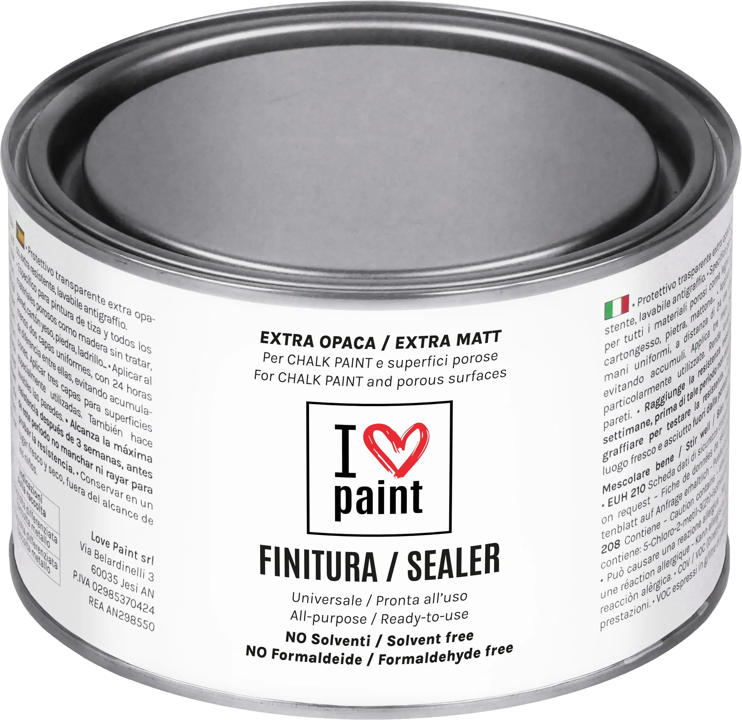 I LOVE paint Finitura Trasparente Opaca per Chalk Paint Lavabile Antigraffio, 375 ml - immagine 1