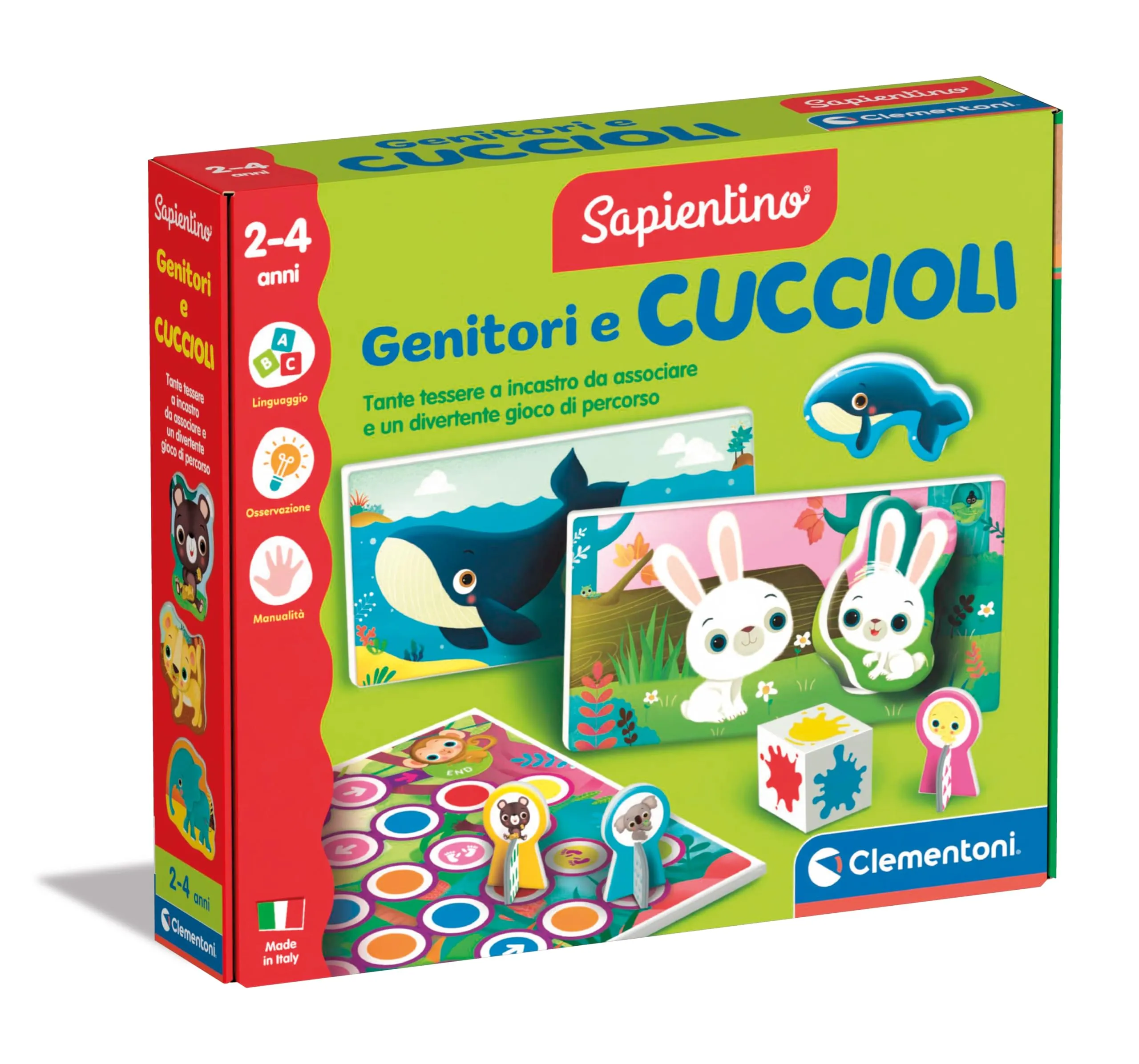 Clementoni Sapientino Genitori e Cuccioli Gioco Educativo per Bambini 2-4 Anni, 16852 - immagine 1