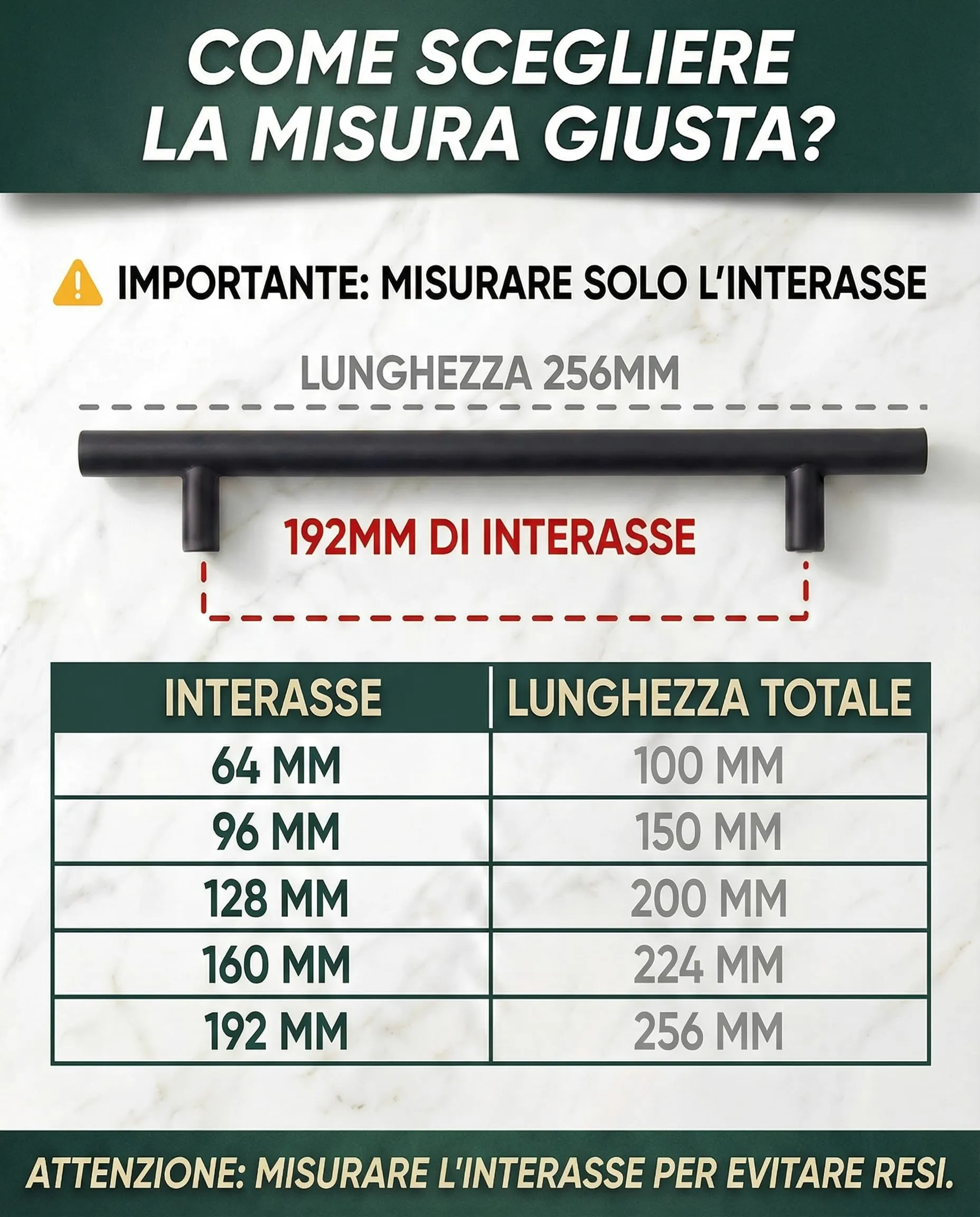 BAILROP Maniglie per cucina in acciaio inox, nere, 192 mm, 15 unità - immagine 2
