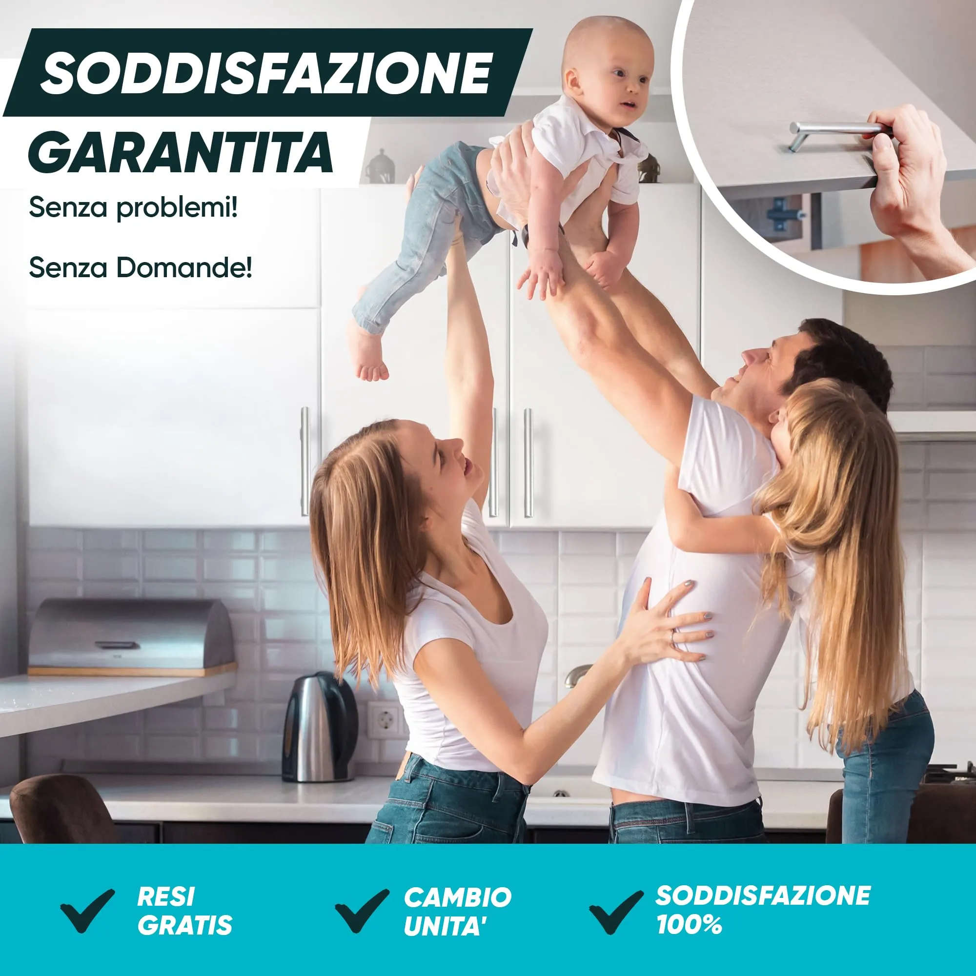 BAILROP Maniglie per Mobili da Cucina in Acciaio Inox Argento, 15 Pezzi - immagine 3