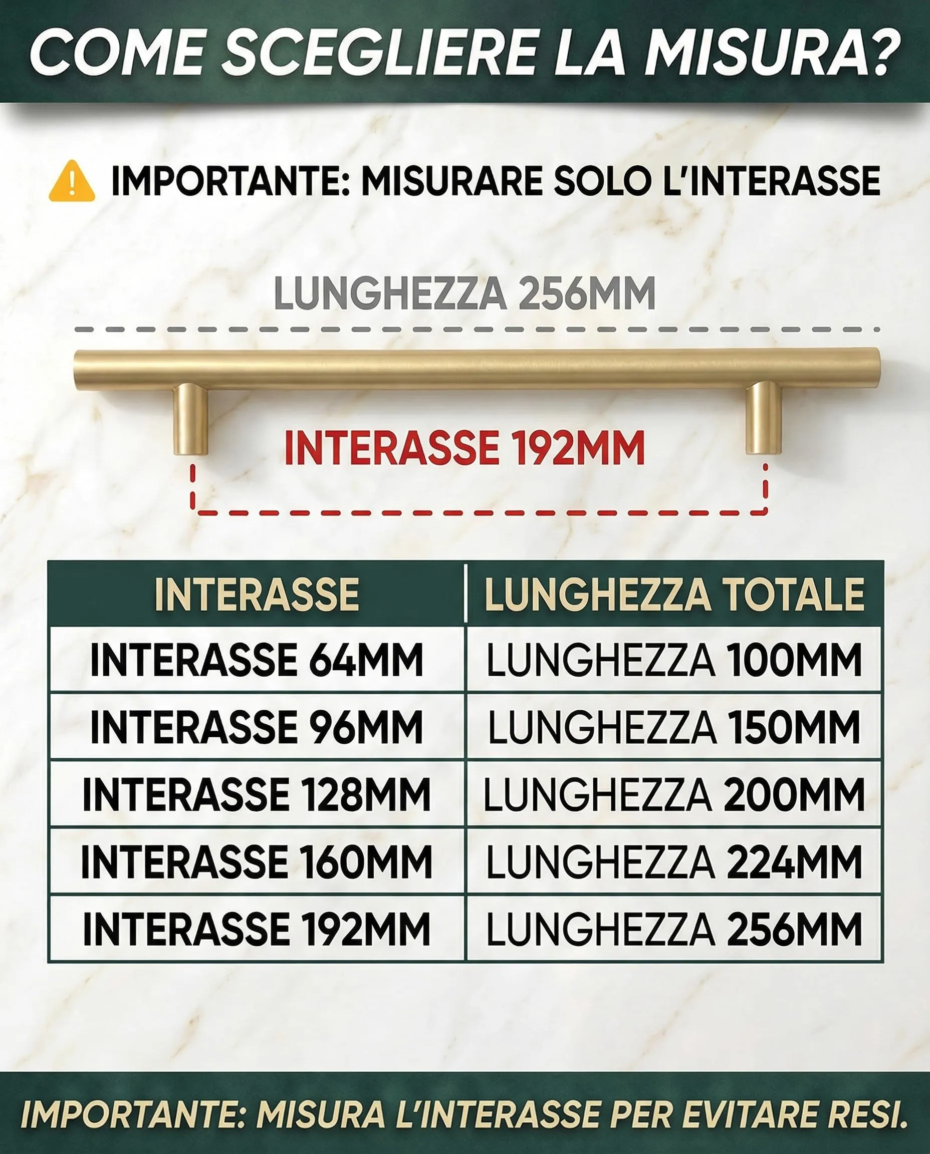 BAILROP Maniglie per Mobili da Cucina in Acciaio Inox Oro 192mm - Set da 15 Pezzi - immagine 2