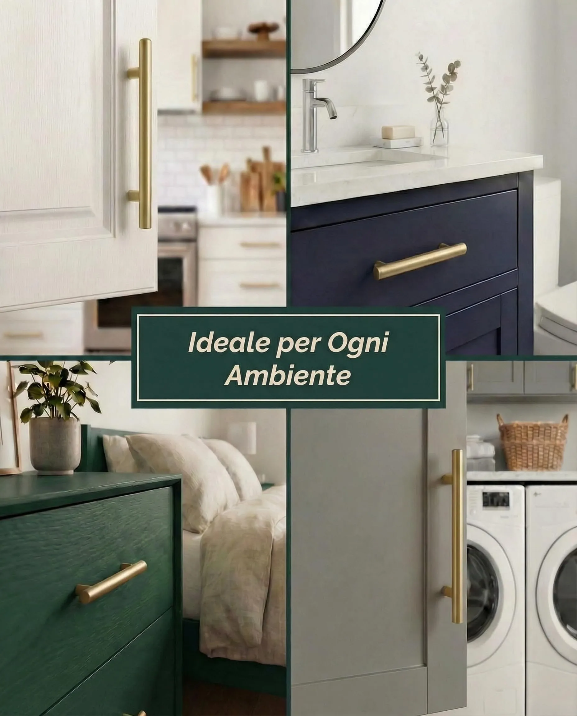 BAILROP Maniglie per Mobili da Cucina in Acciaio Inox Oro 192mm - Set da 15 Pezzi - immagine 5