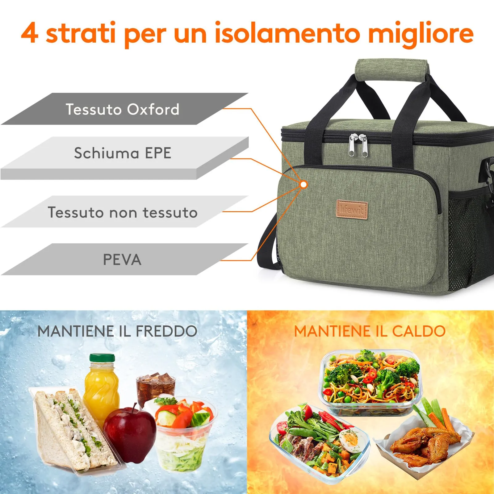 Lifewit Borsa Termica Porta Pranzo 9L - immagine 3