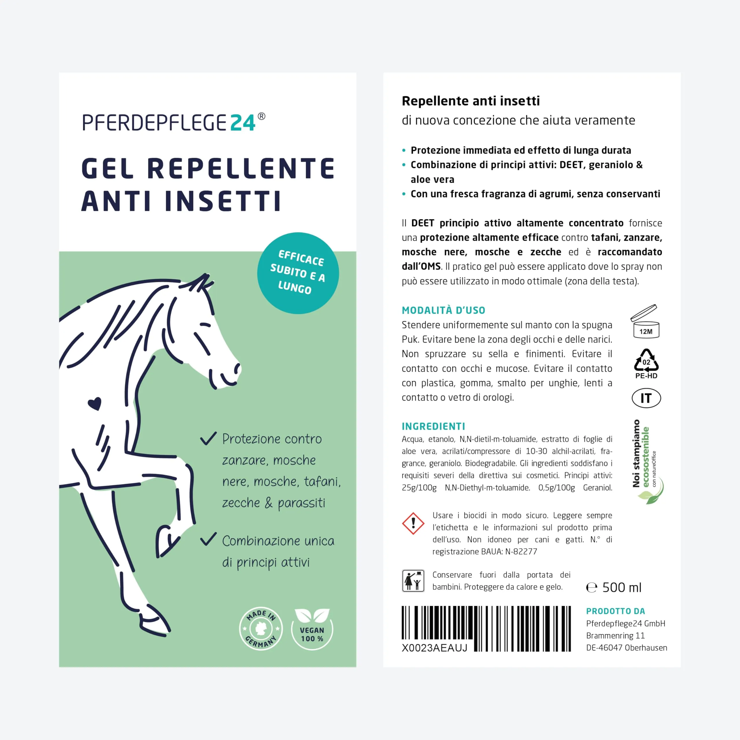 PFERDEPFLEGE24 Gel per Cavalli Repellente per Insetti 500ml per Aree sensibili - immagine 7