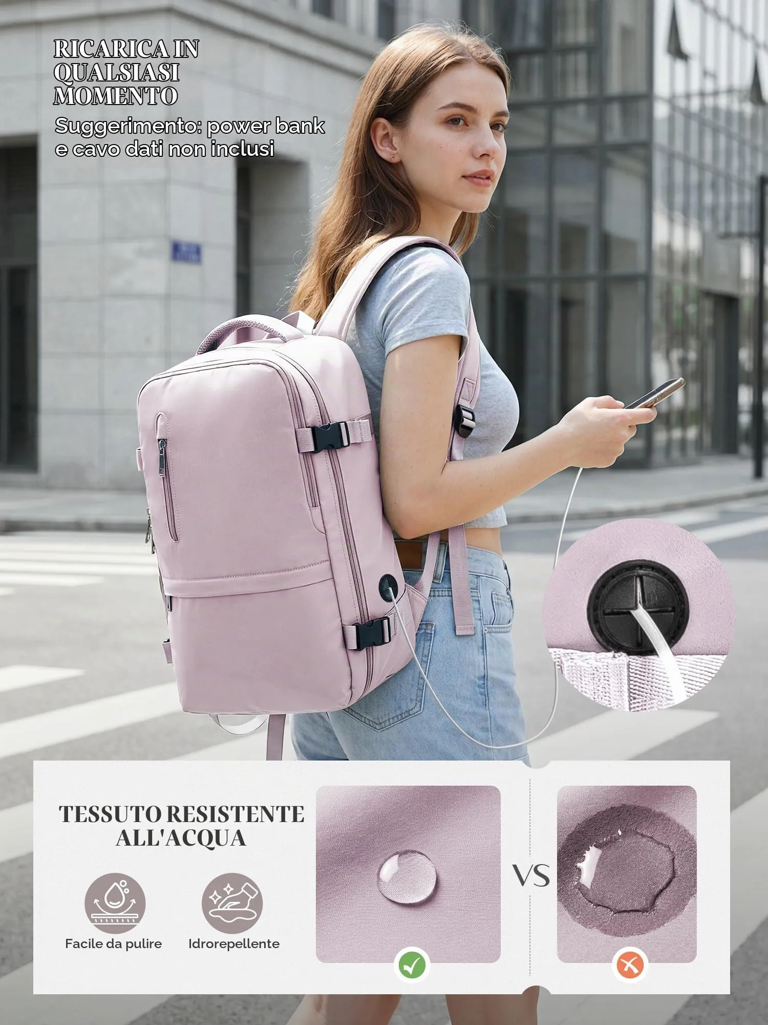 Hayayu Zaino Bagaglio a Mano 40x30x20 cm per Ryanair 24L - immagine 5