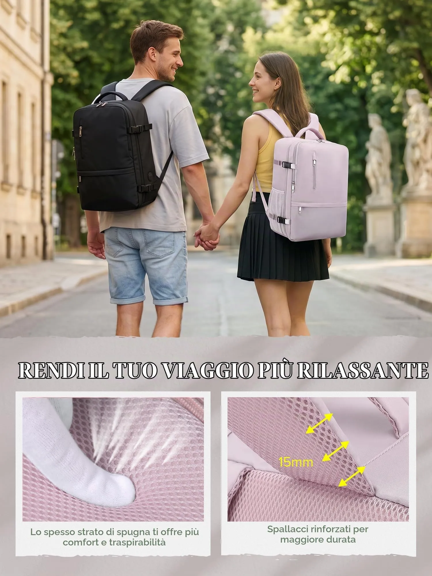 Hayayu Zaino Bagaglio a Mano 40x30x20 cm per Ryanair 24L - immagine 6