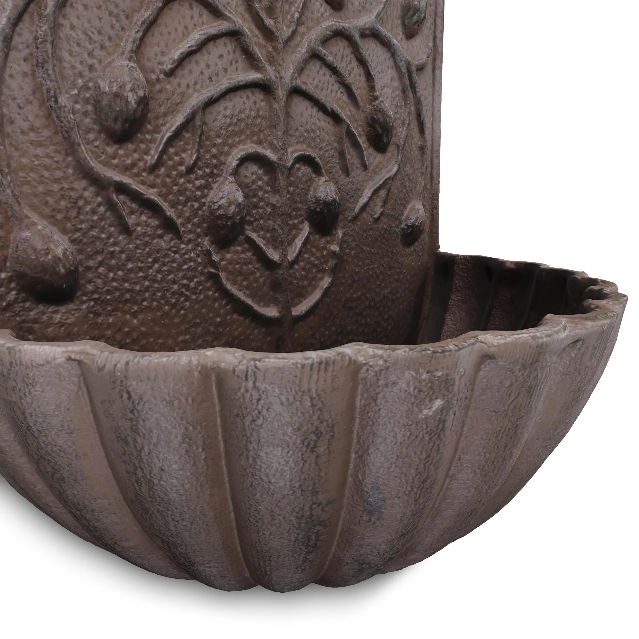Relaxdays Fontana a Muro da Esterno in Ghisa con Rubinetto, Marrone, 40x24x15 cm - immagine 6