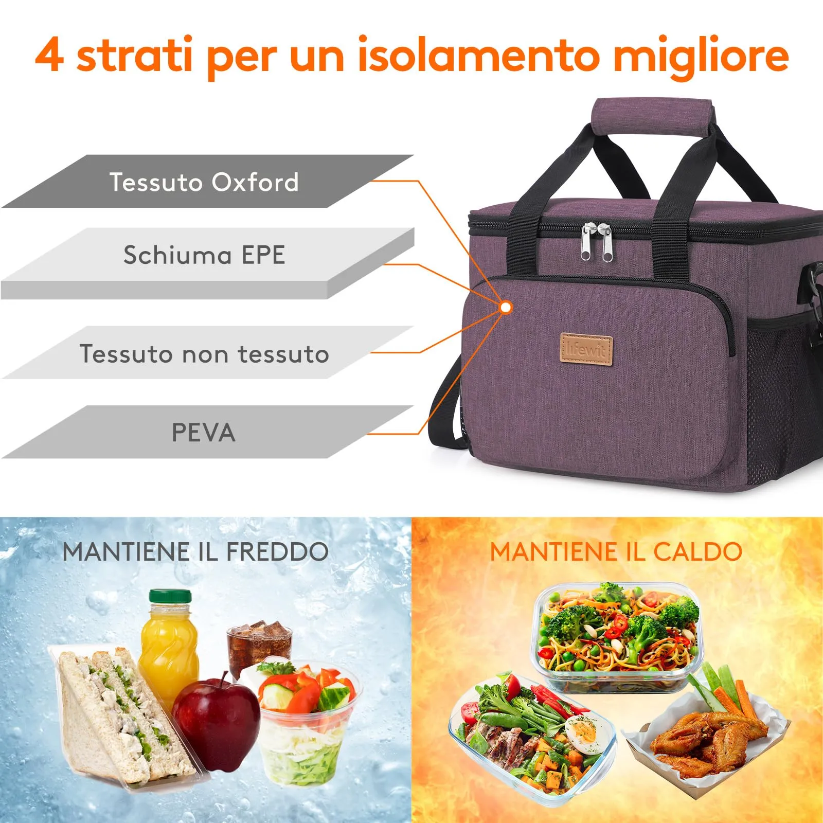 Lifewit Borsa Termica Porta Pranzo 9L - immagine 3