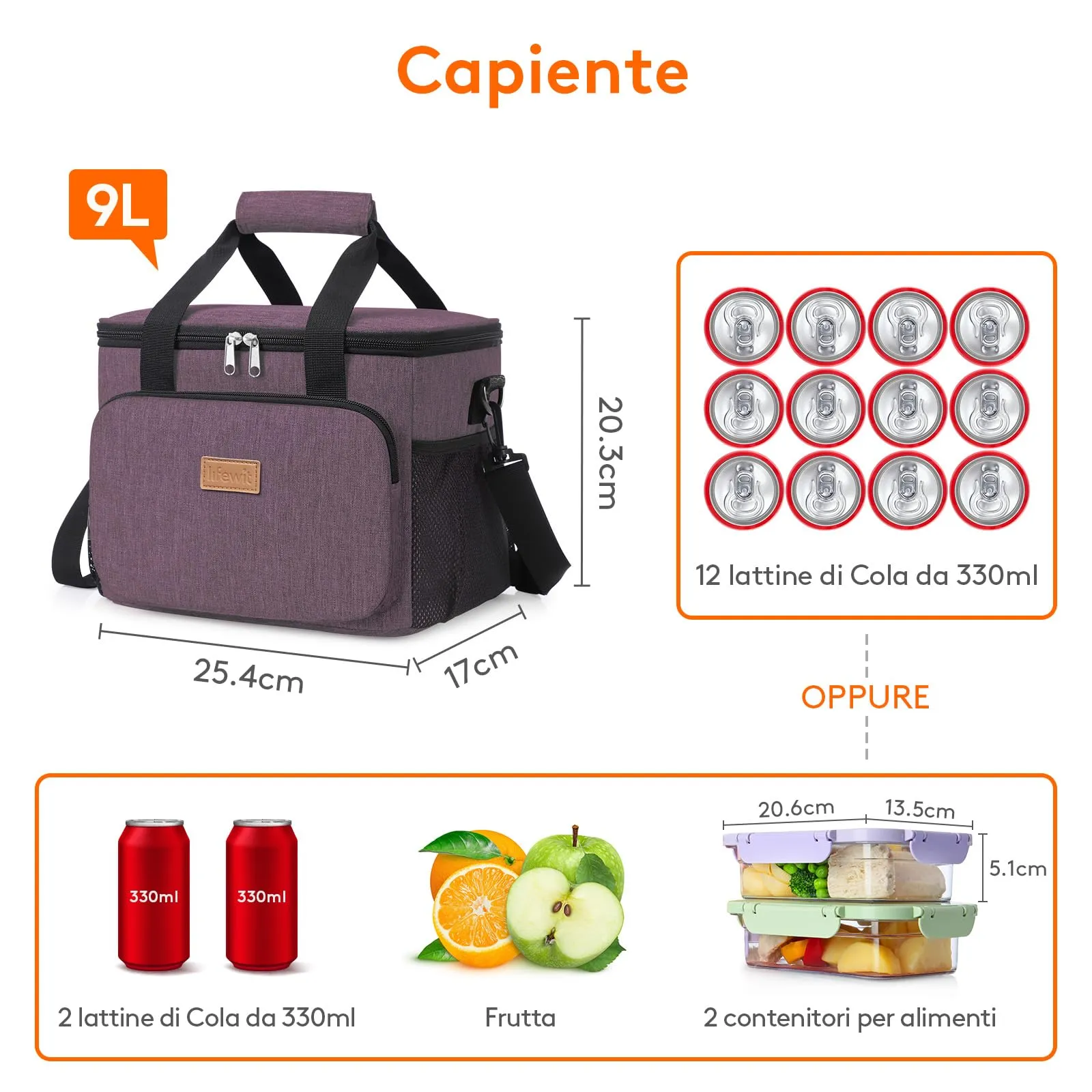Lifewit Borsa Termica Porta Pranzo 9L - immagine 5