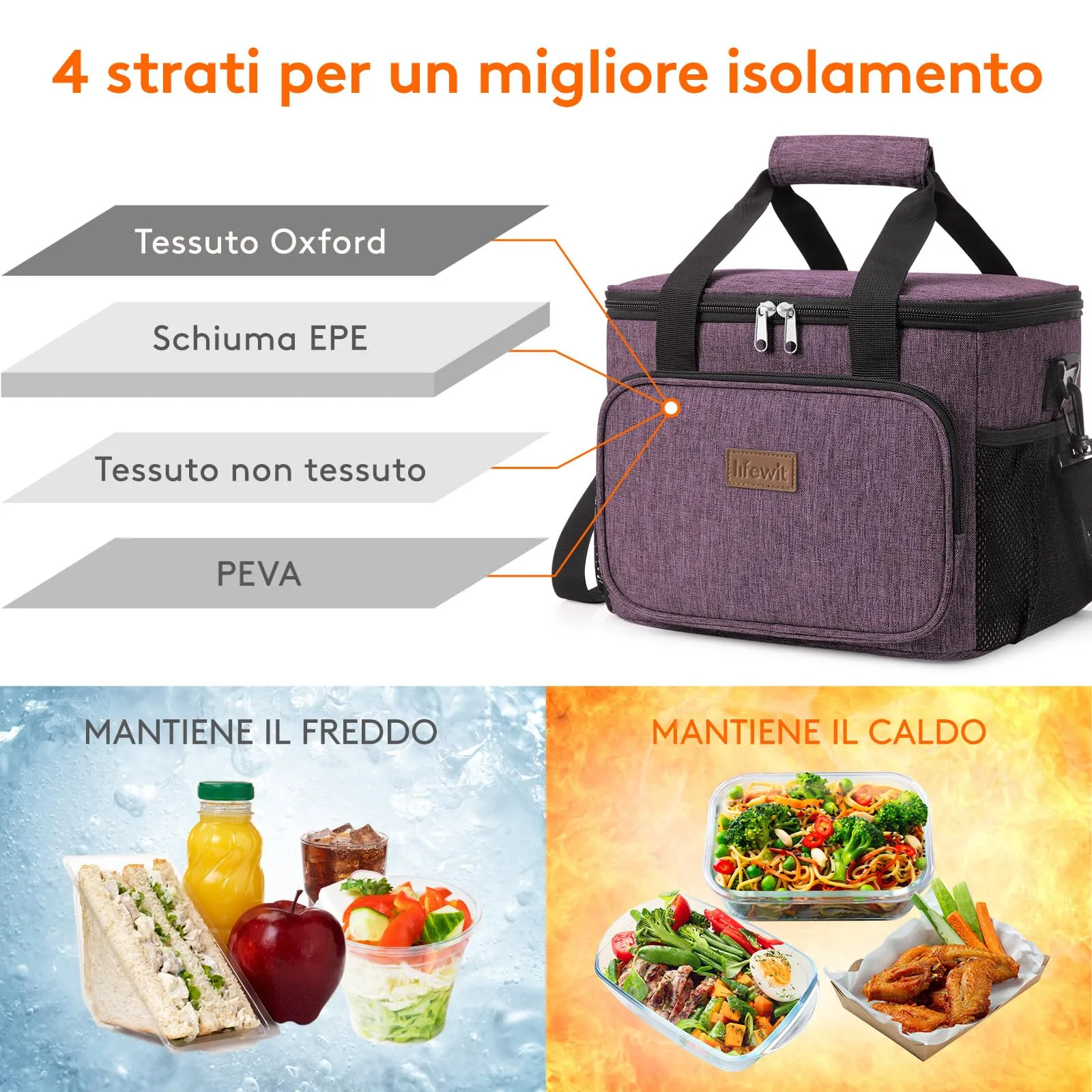 Lifewit Borsa Termica Porta Pranzo 15L - immagine 3