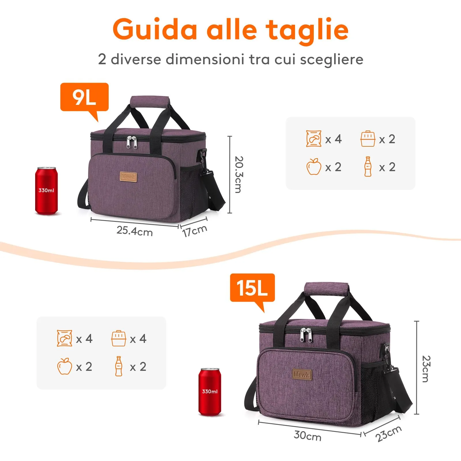 Lifewit Borsa Termica Porta Pranzo 15L - immagine 5