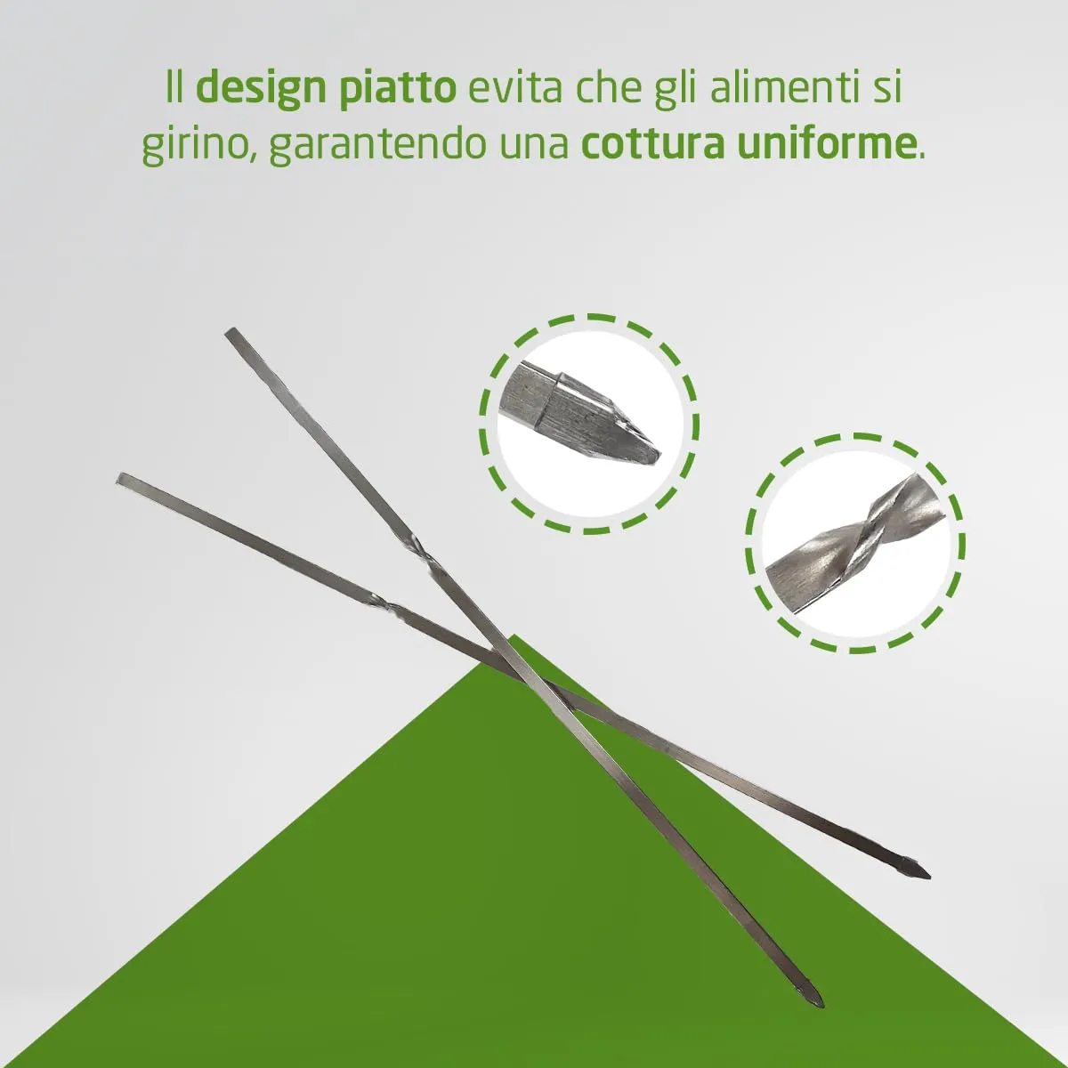 Amig Spiedini in Acciaio Inox per Barbecue, 10 Pezzi, 30 cm - immagine 4