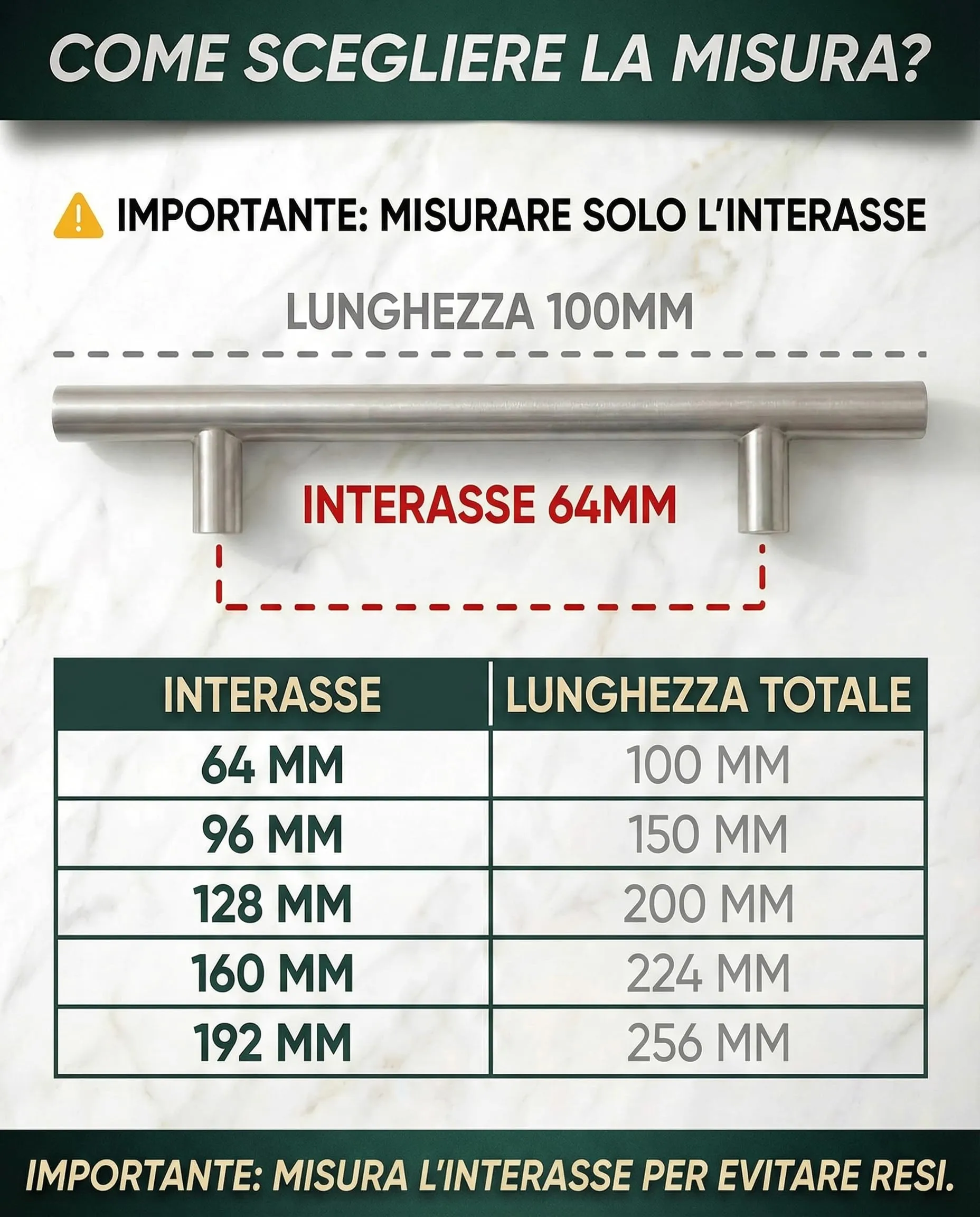 BAILROP Maniglie per Mobili da Cucina in Acciaio Inox, Argento, 64mm, 15 Pezzi - immagine 2