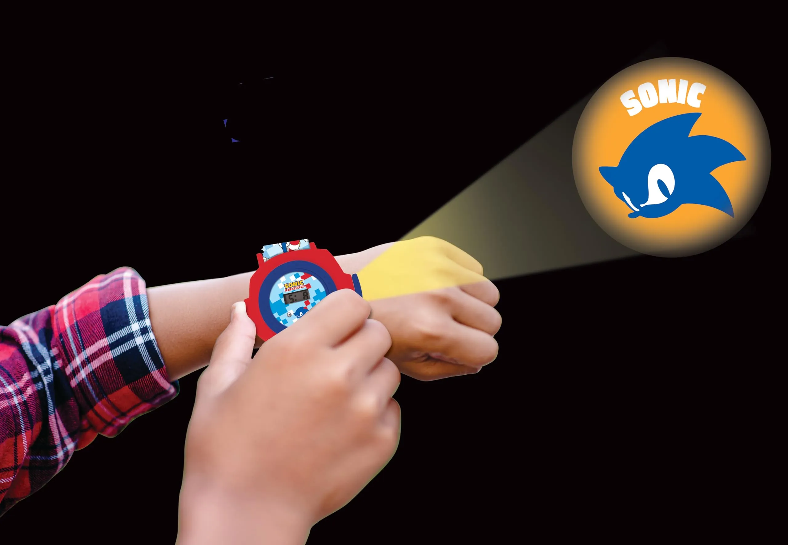Lexibook SEGA Sonic The Hedgehog Orologio da proiezione con schermo digitale, Blu/Rosso, DMW050SN - immagine 3