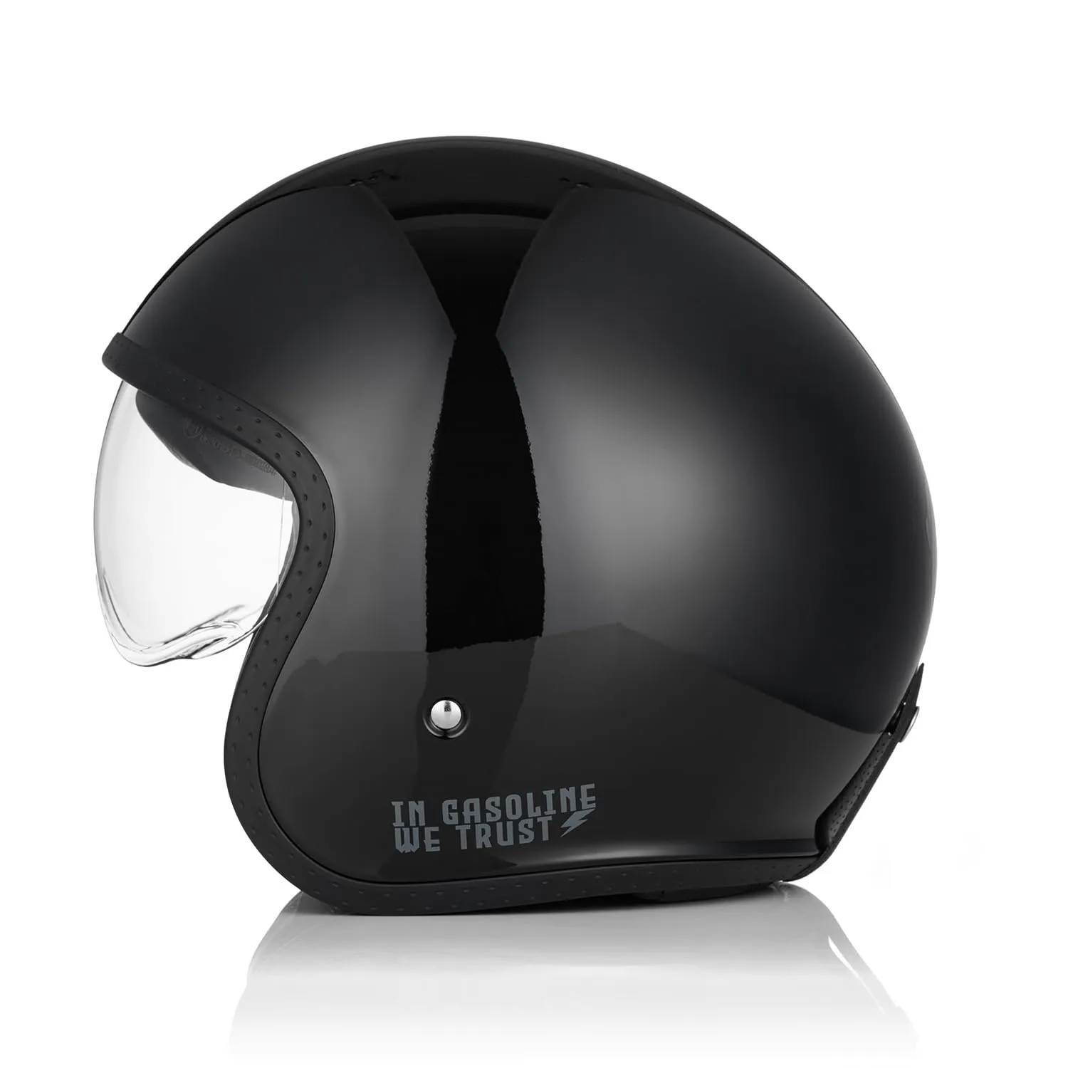 ORIGINE Casco Moto Jet per Scooter con Visiera ECE 22-06, Sticky Gloss Black, L - immagine 3