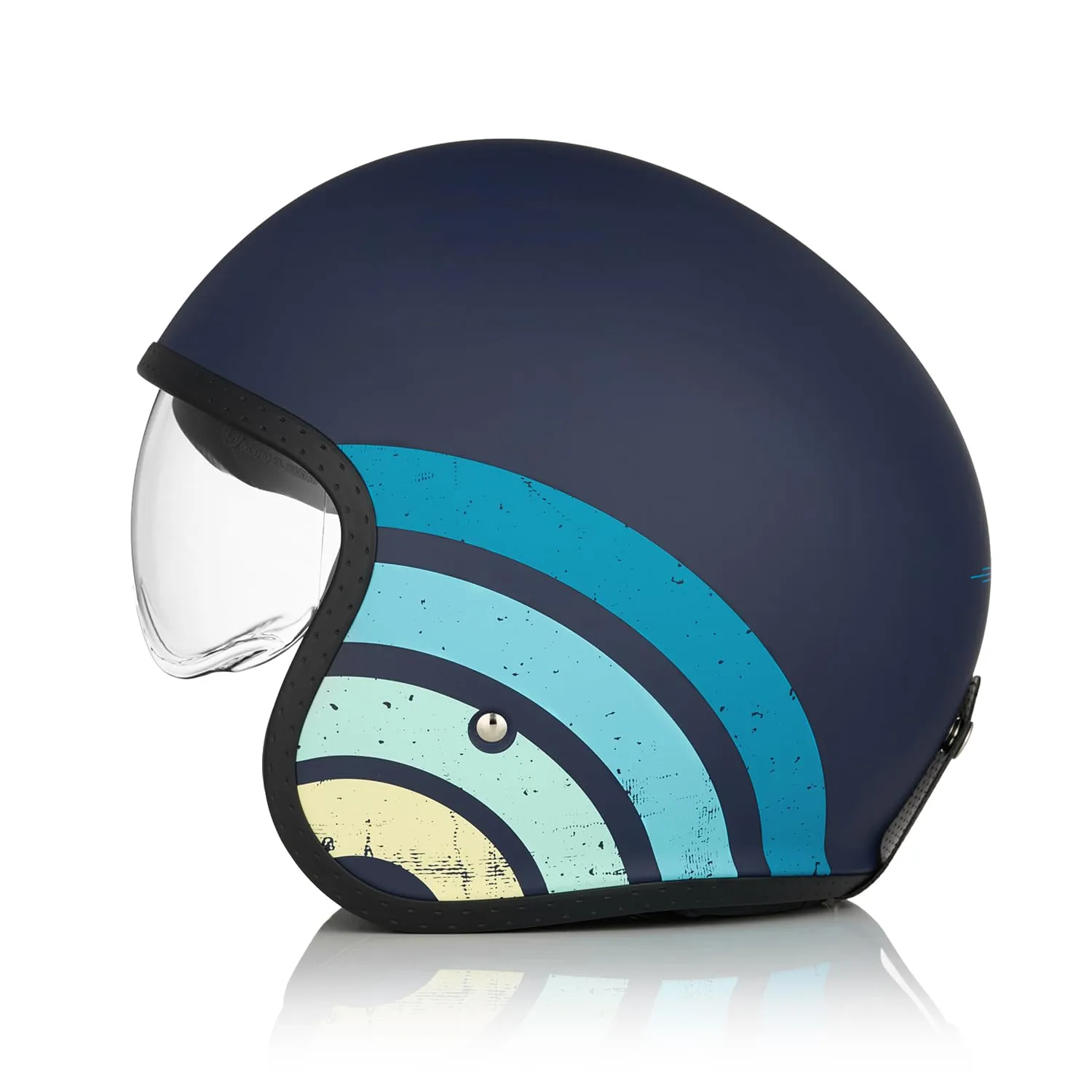 ORIGINE Casco Moto Jet Scooter Heritage Matt Blue, M - immagine 3