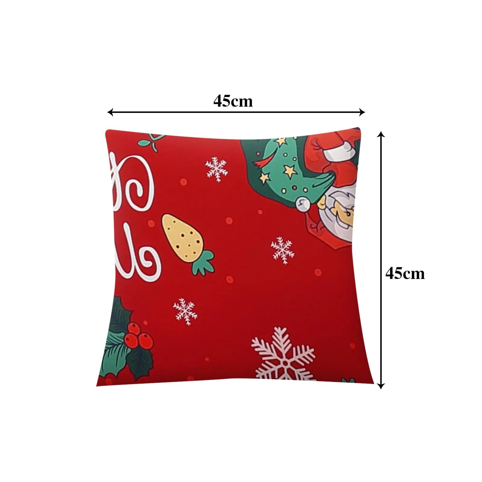 Jaotto Federe per Cuscini Divano in Spandex 45x45cm, Set di 2, Natale Ciliegia - immagine 2