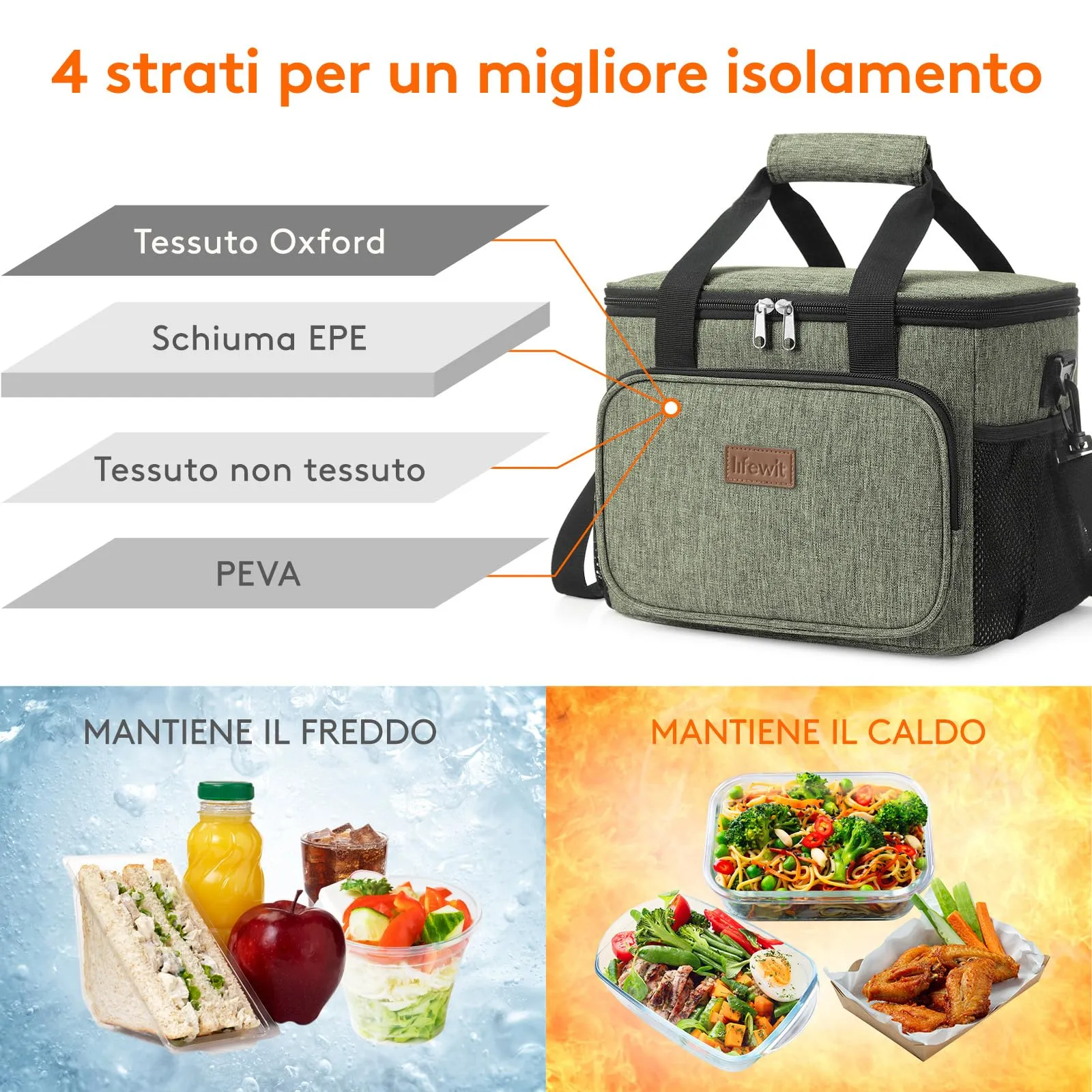 Lifewit Borsa Termica Porta Pranzo 15L - immagine 3