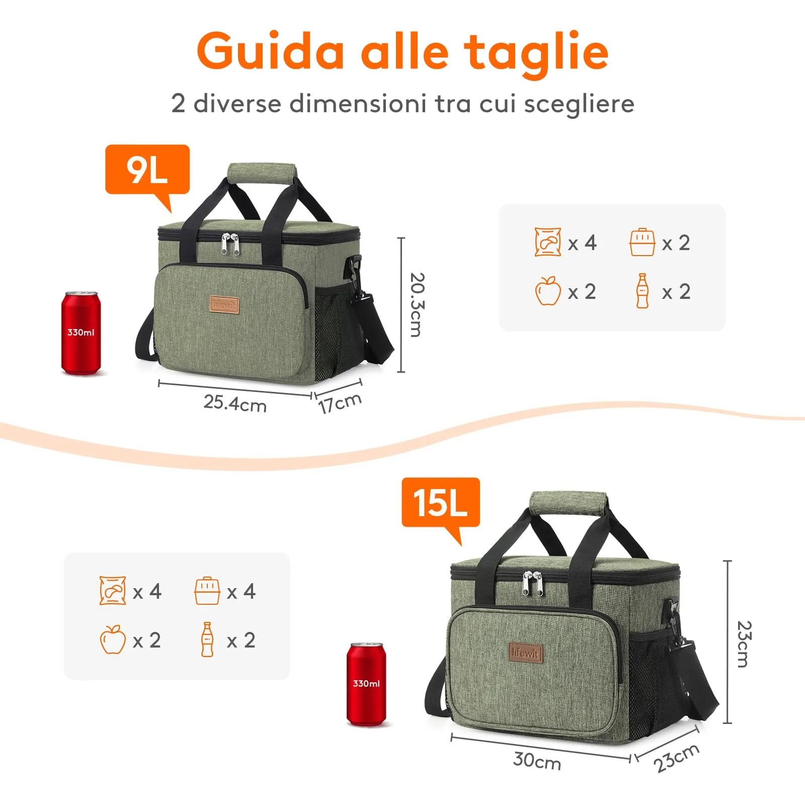 Lifewit Borsa Termica Porta Pranzo 15L - immagine 5