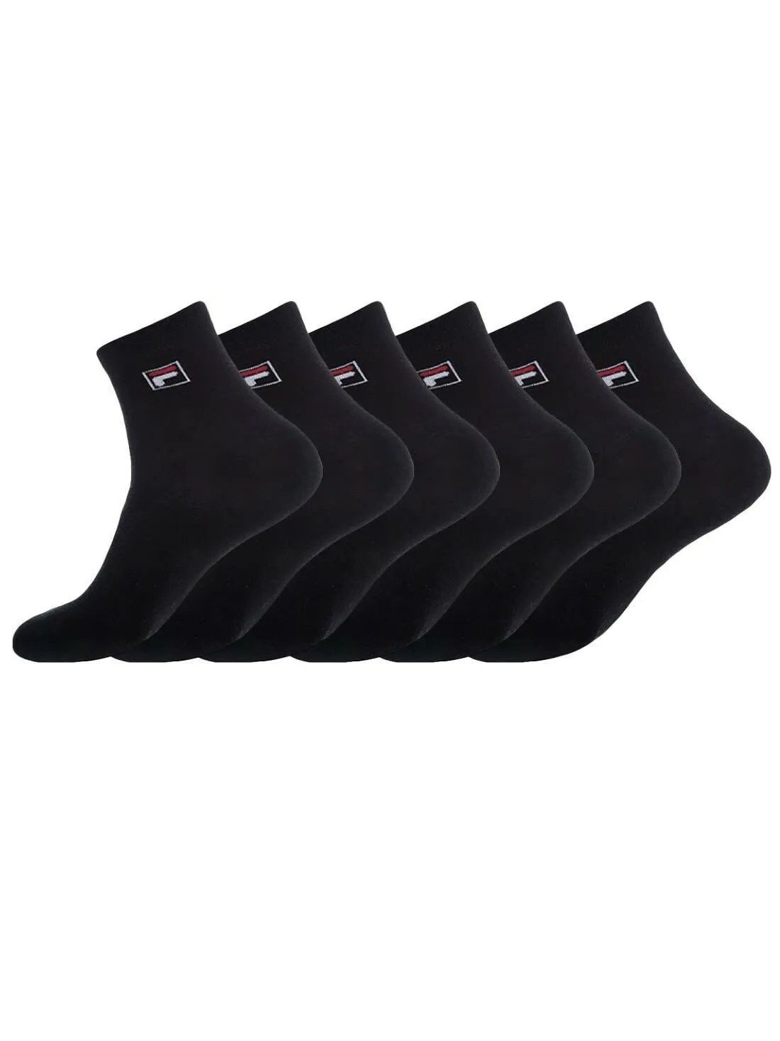 Fila Calzini Uomo e Donna, Cotone, Set di 6, Nero, 43-46 - immagine 5