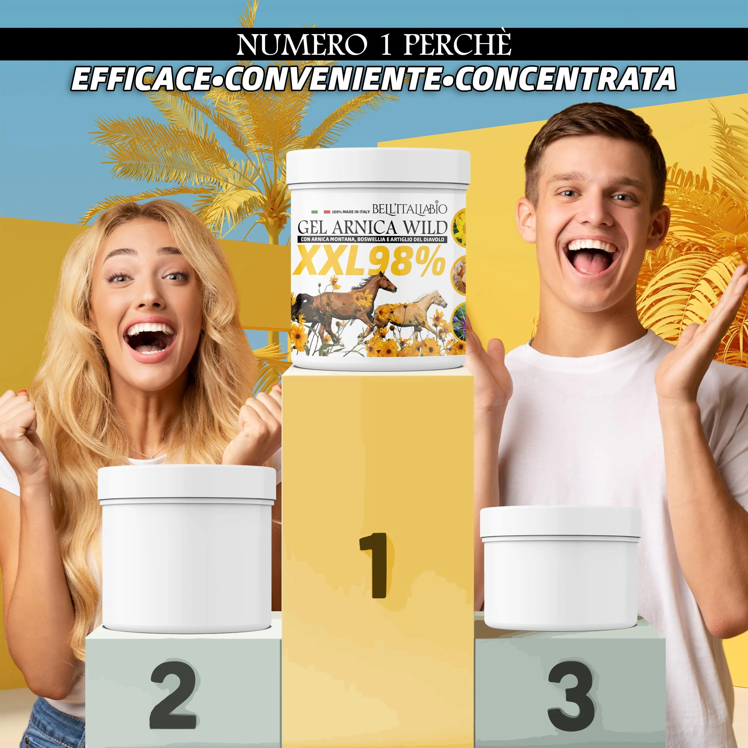 Bell'ItaliaBio Arnica Gel Forte Wild XXL 98% 600ml con Arnica Montana, Boswellia e Artiglio del Diavolo - immagine 5