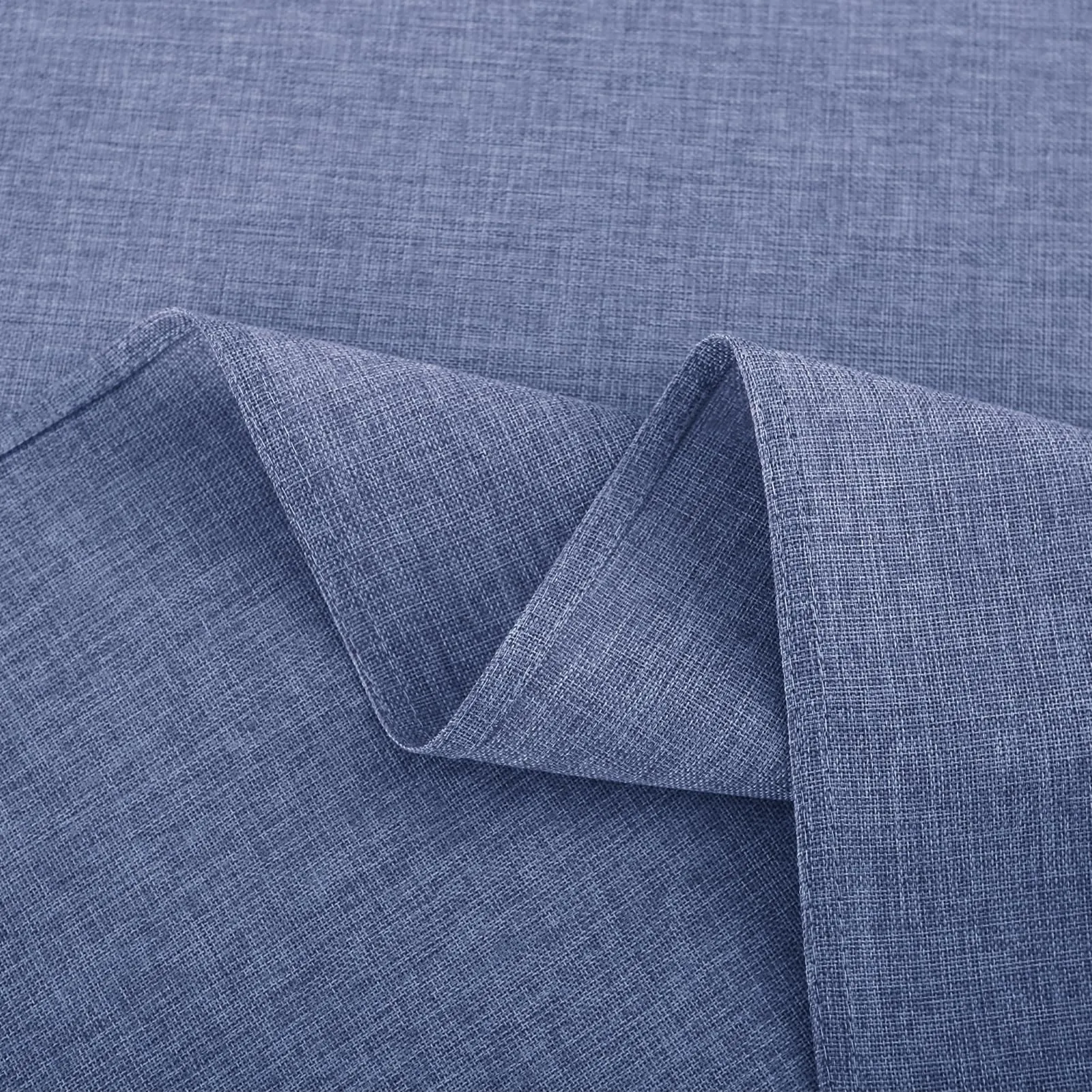 Softalker Tovaglia Rotonda Blu 160 cm in Finto Lino Antimacchia e Idrorepellente - immagine 4