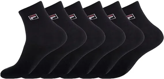Fila Calze Sportive Uomo, Pacco da 6, Corti, Nero, 35-38 - immagine 1