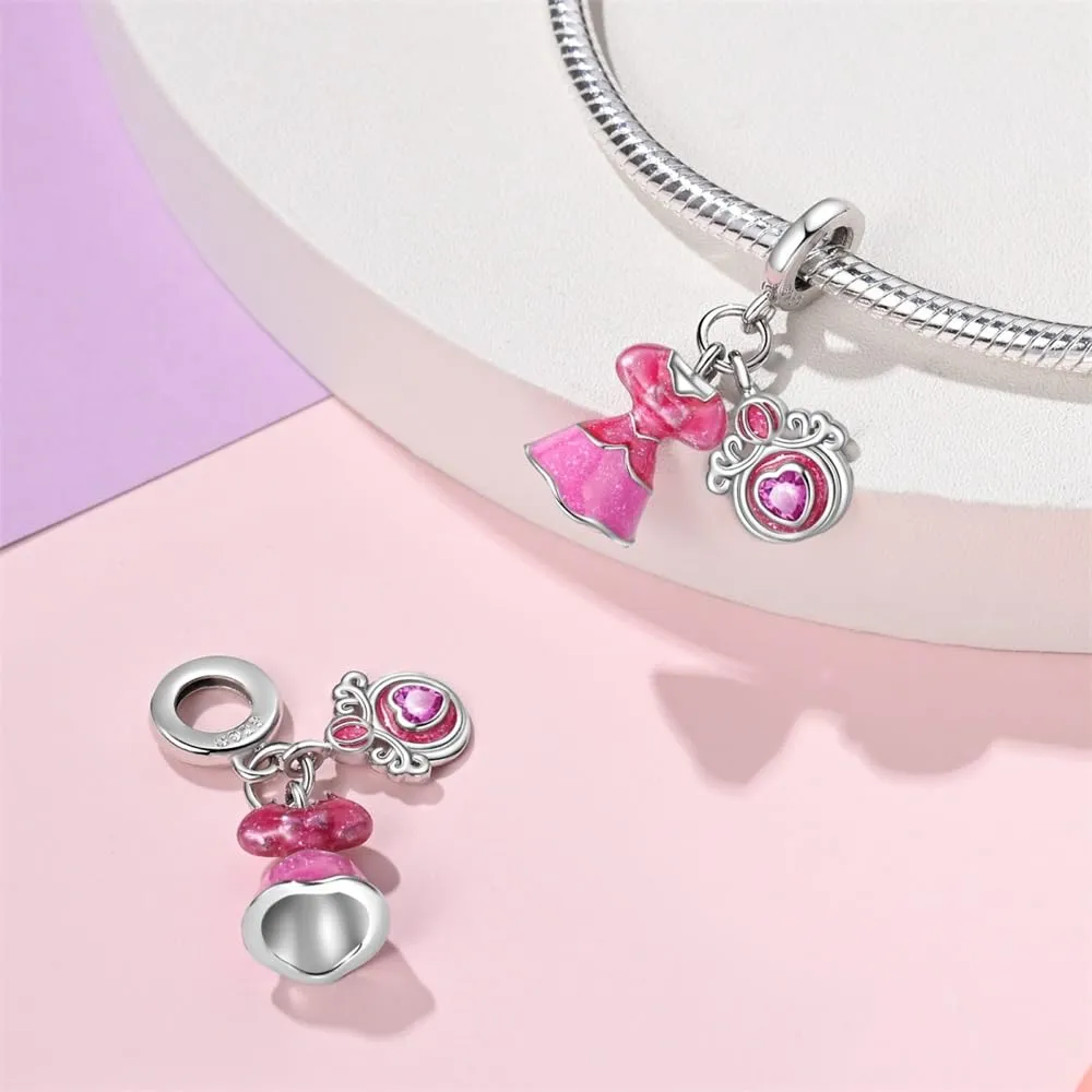 KUNSIR Bead Charm Ciondolo Argento Sterling 925 con Cubic Zirconia per Braccialetti e Collane Europei - immagine 2