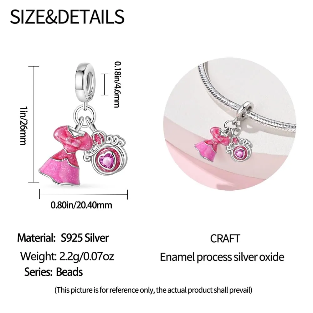KUNSIR Bead Charm Ciondolo Argento Sterling 925 con Cubic Zirconia per Braccialetti e Collane Europei - immagine 5