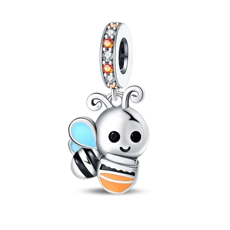 KUNSIR Bead Charm Ciondolo Argento Sterling 925 con Cubic Zirconia per Braccialetti e Collane Europei - immagine 1