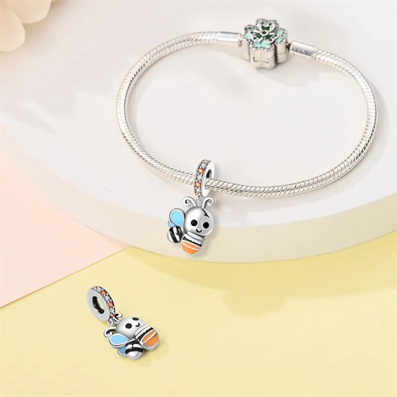 KUNSIR Bead Charm Ciondolo Argento Sterling 925 con Cubic Zirconia per Braccialetti e Collane Europei - immagine 3