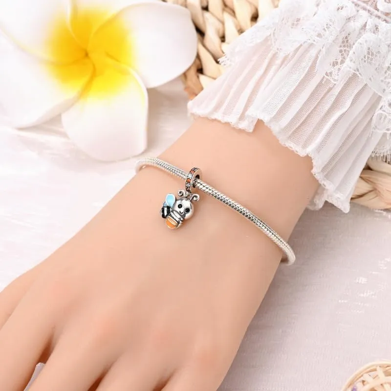 KUNSIR Bead Charm Ciondolo Argento Sterling 925 con Cubic Zirconia per Braccialetti e Collane Europei - immagine 4