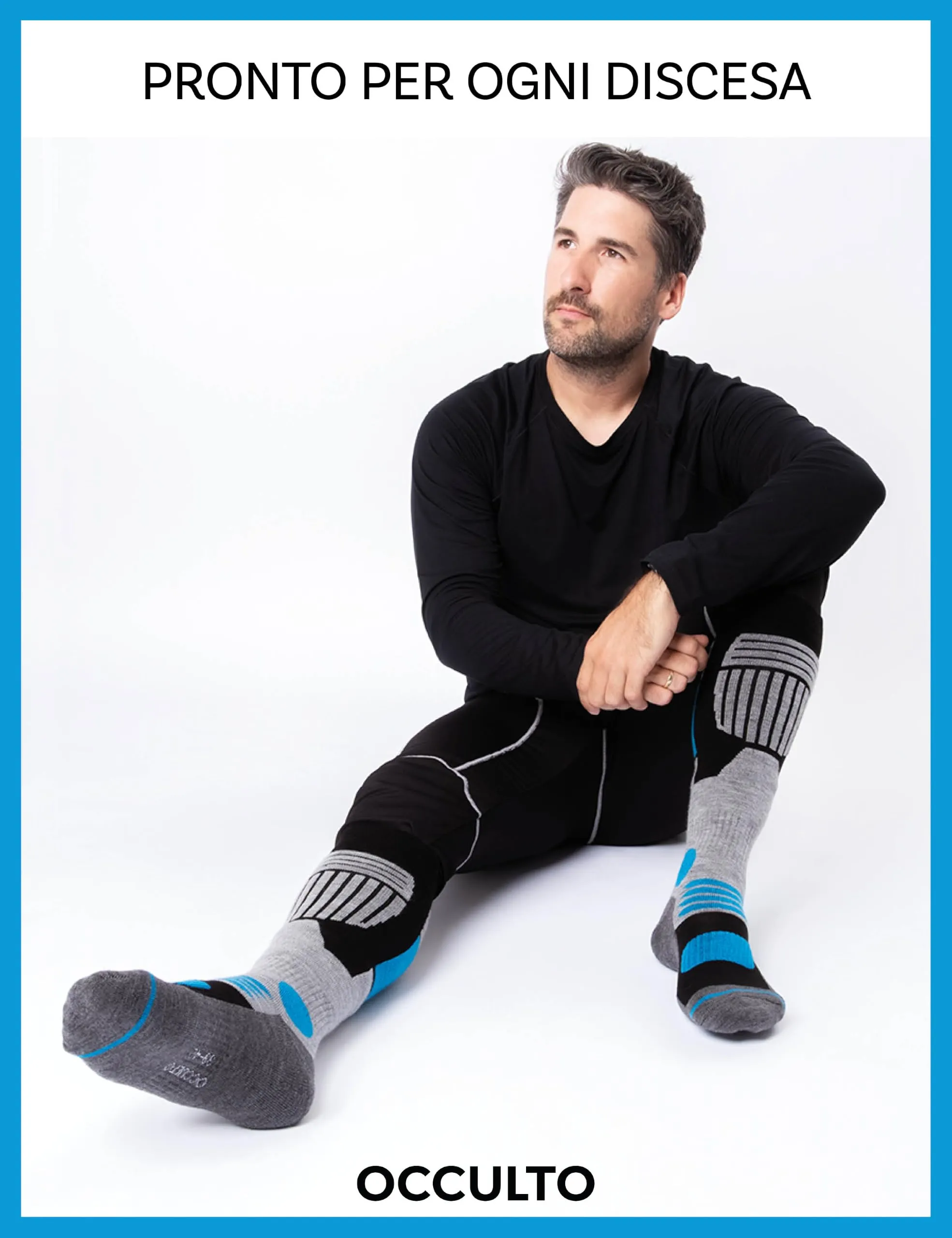 Occulto Calze da Sci Uomo Felix, 4 Paia, Blu Nero, 47-50 - immagine 5