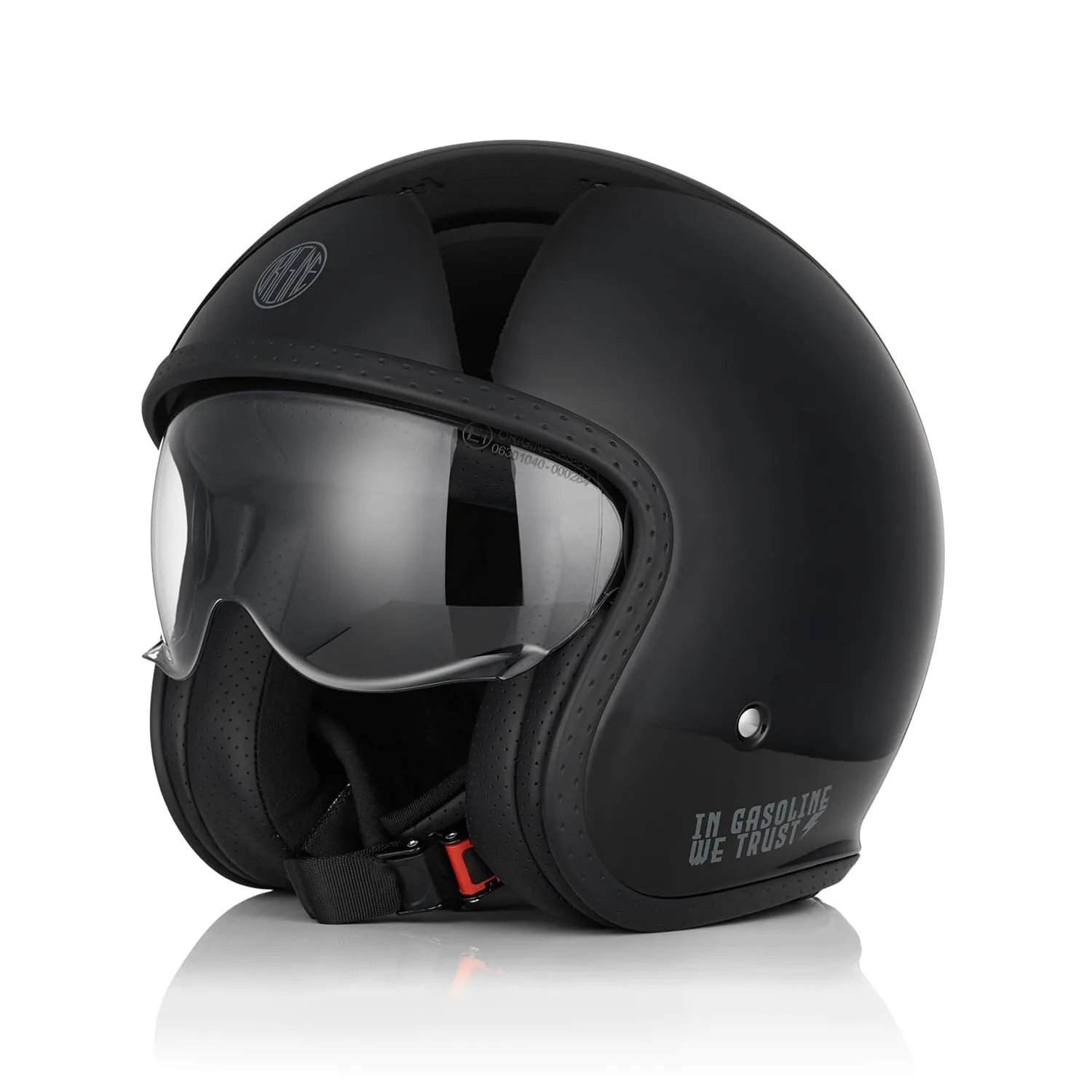 ORIGINE Casco moto Jet per scooter con visiera omologata ECE 22-06, Sticky Gloss Black, XL - immagine 2