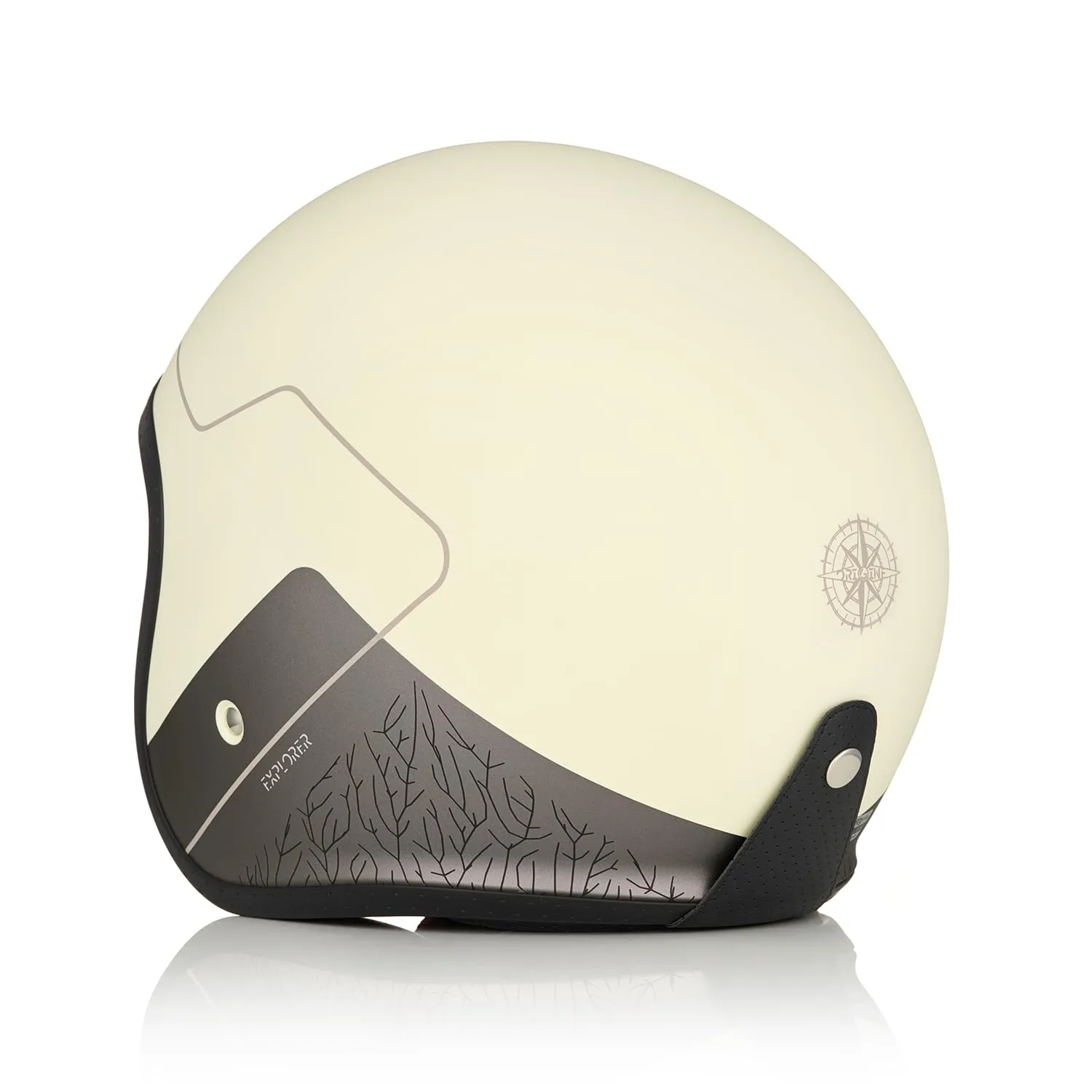 Origine Explorer Casco Moto Jet Scooter Visiera ECE 22-06, Matt Cream, S - immagine 4