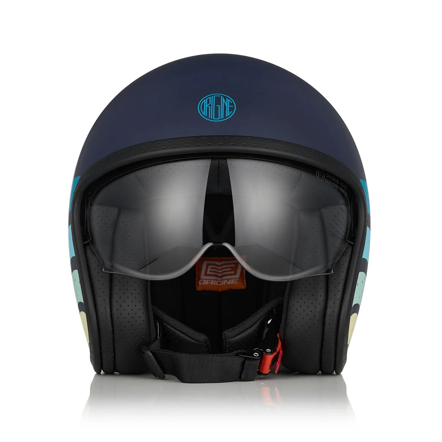 ORIGINE Casco Moto Jet per Scooter con Visiera ECE 22-06, Heritage Matt Blue, XS - immagine 2