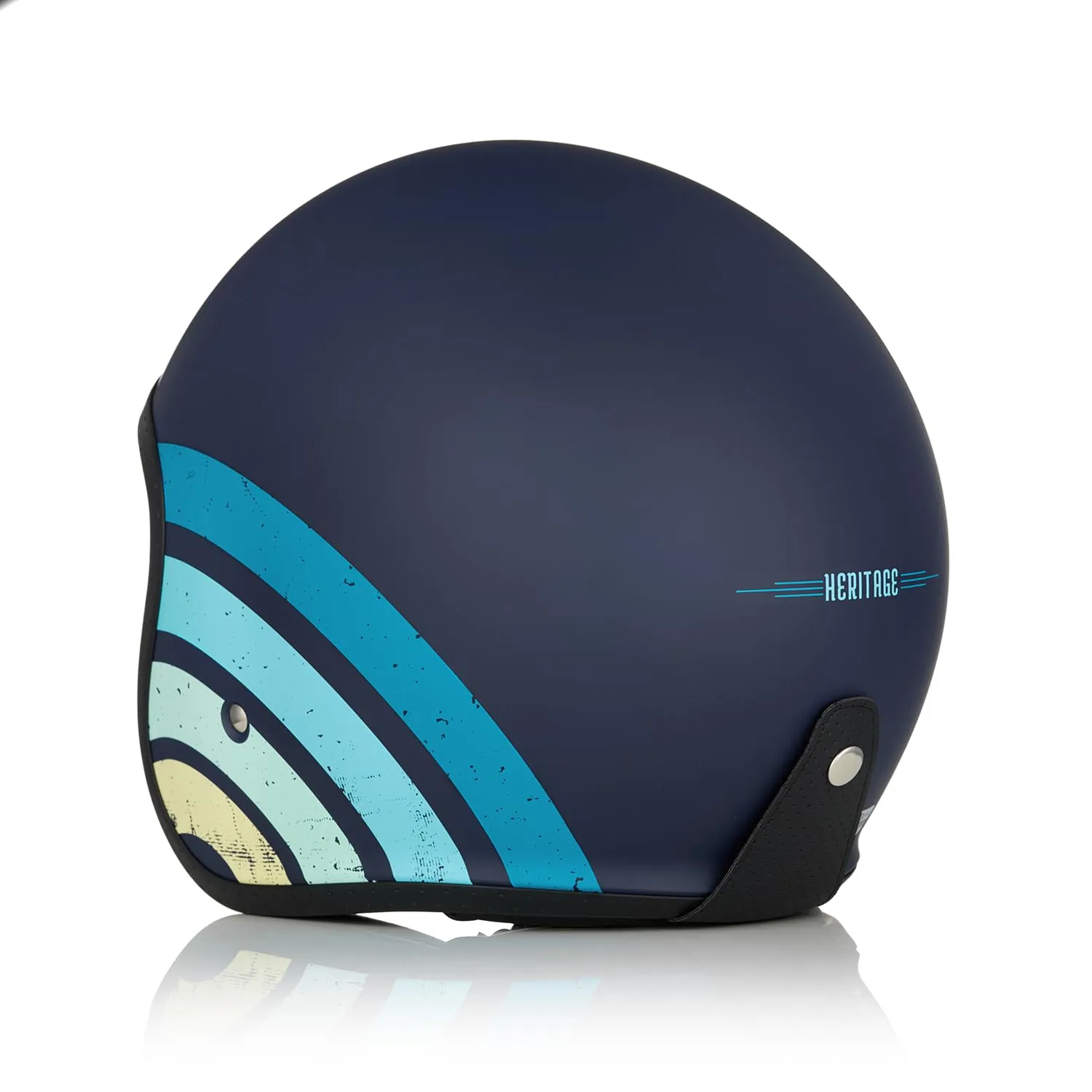 ORIGINE Casco Moto Jet per Scooter con Visiera ECE 22-06, Heritage Matt Blue, XS - immagine 4