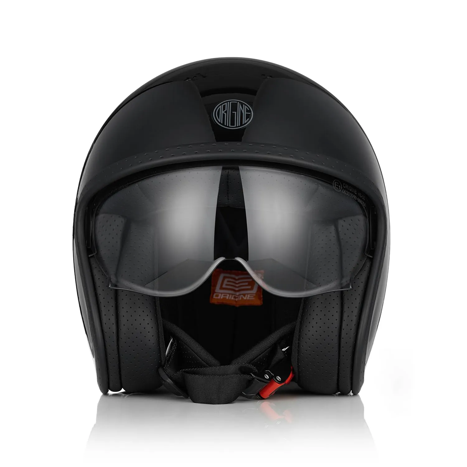 ORIGINE Casco Moto Jet Scooter con Visiera ECE 22-06, Sticky Gloss Black, M - immagine 1