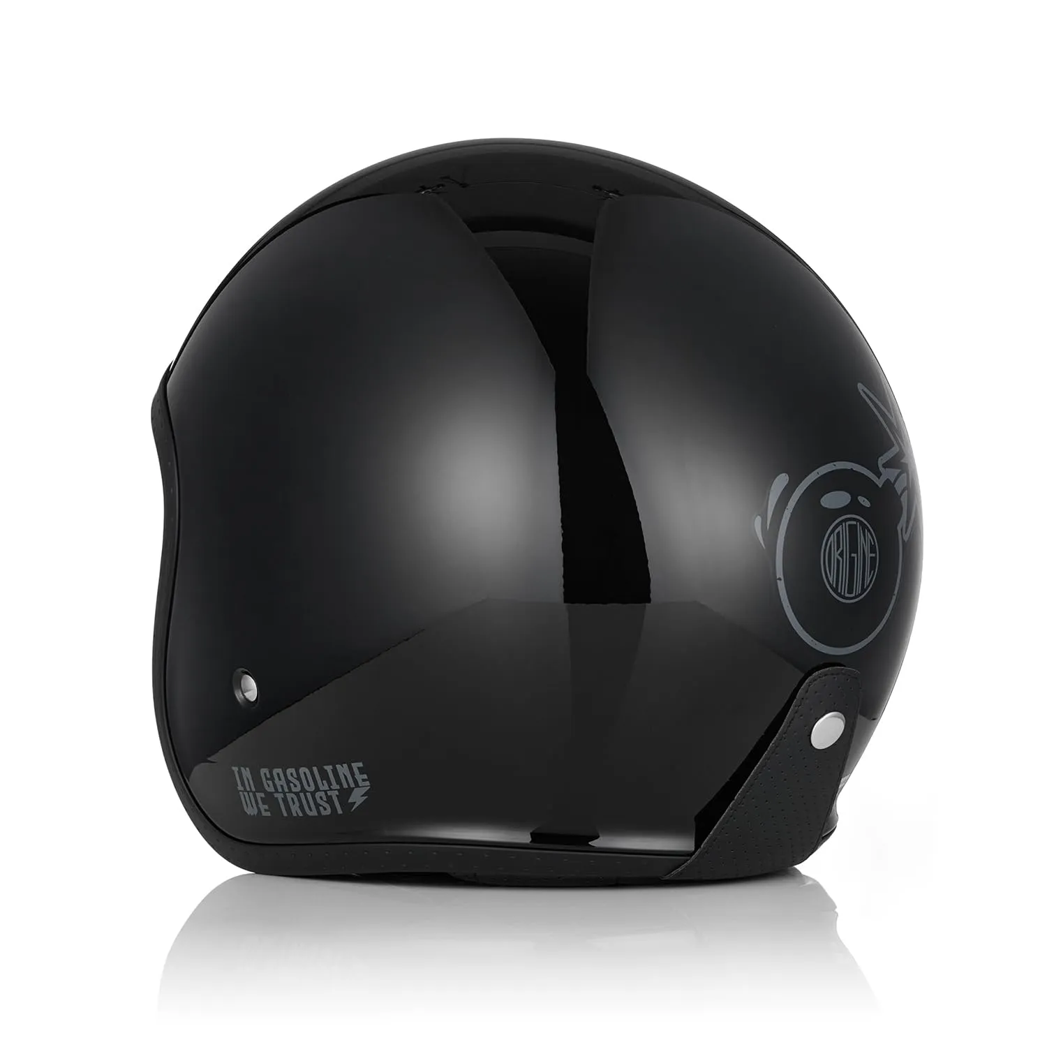 ORIGINE Casco Moto Jet Scooter con Visiera ECE 22-06, Sticky Gloss Black, M - immagine 4